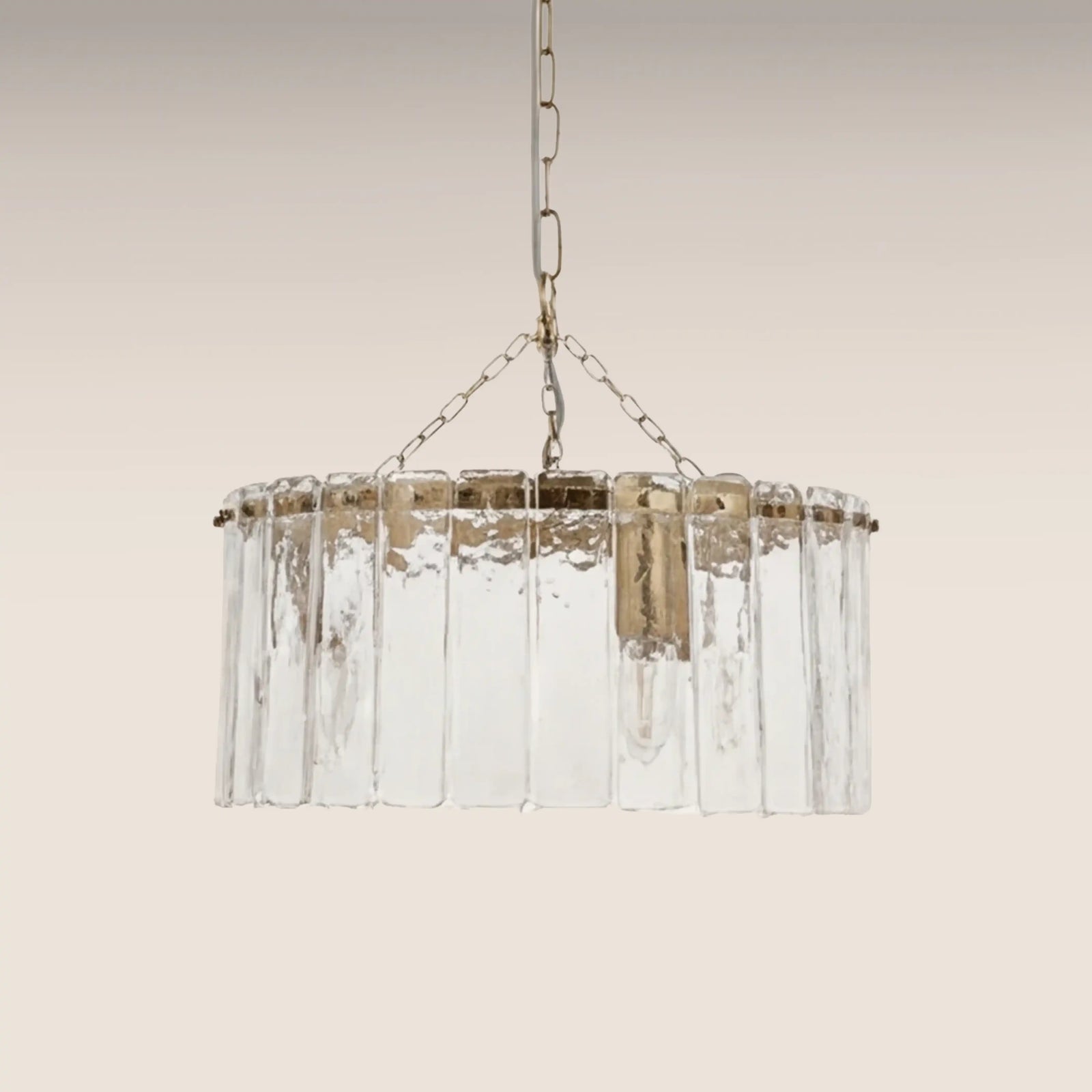 Melia 3 Light Pendant Light | Rippled Glass & Brass