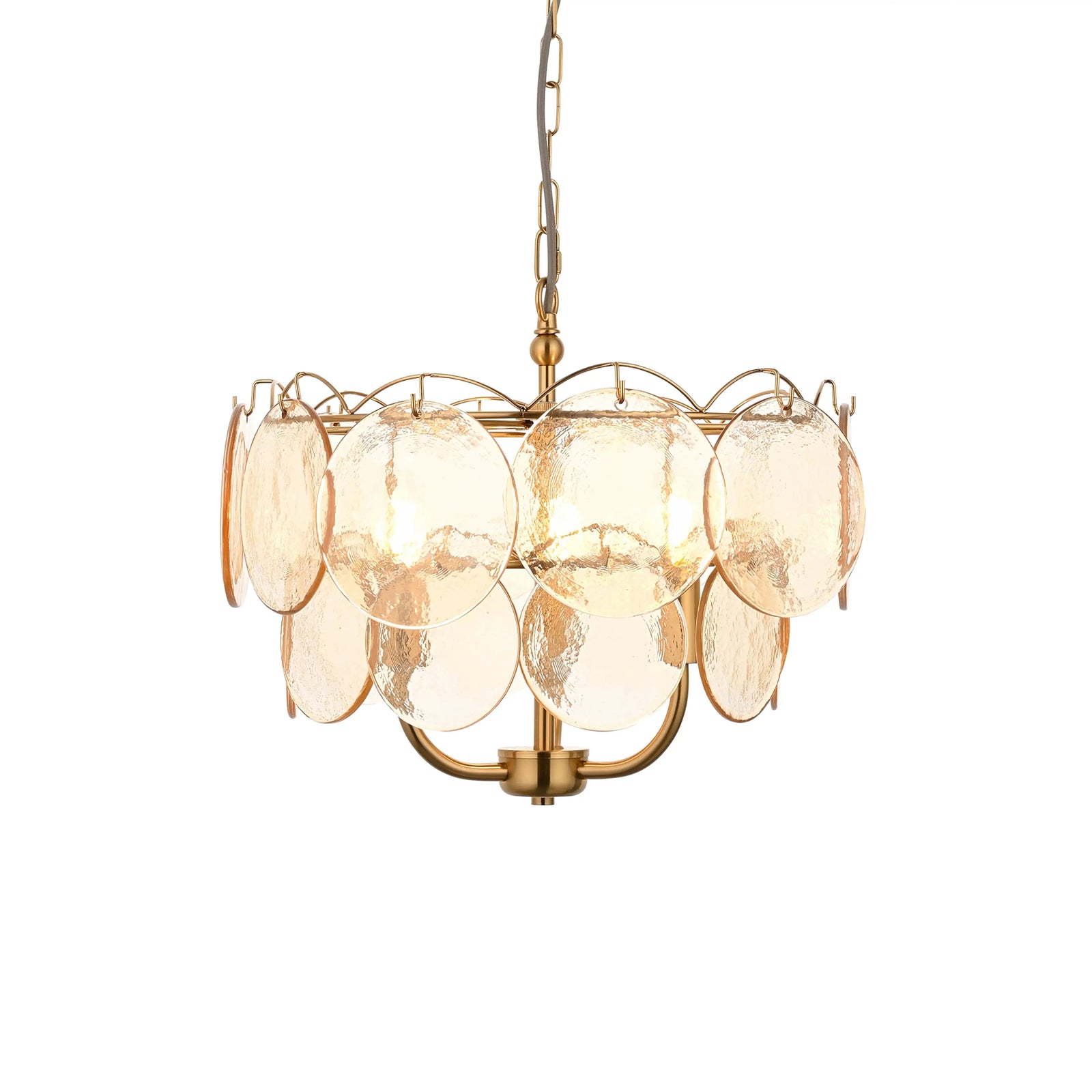 Lenora 3 Light Pendant Light | Champagne & Brass