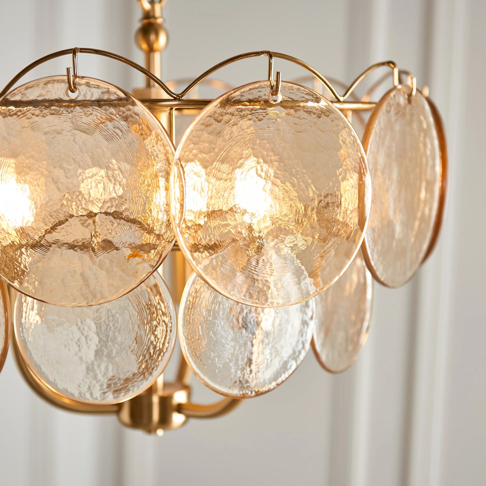 Lenora 3 Light Pendant Light | Champagne & Brass