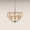 Lenora 3 Light Pendant Light | Champagne Rippled Glass & Brass