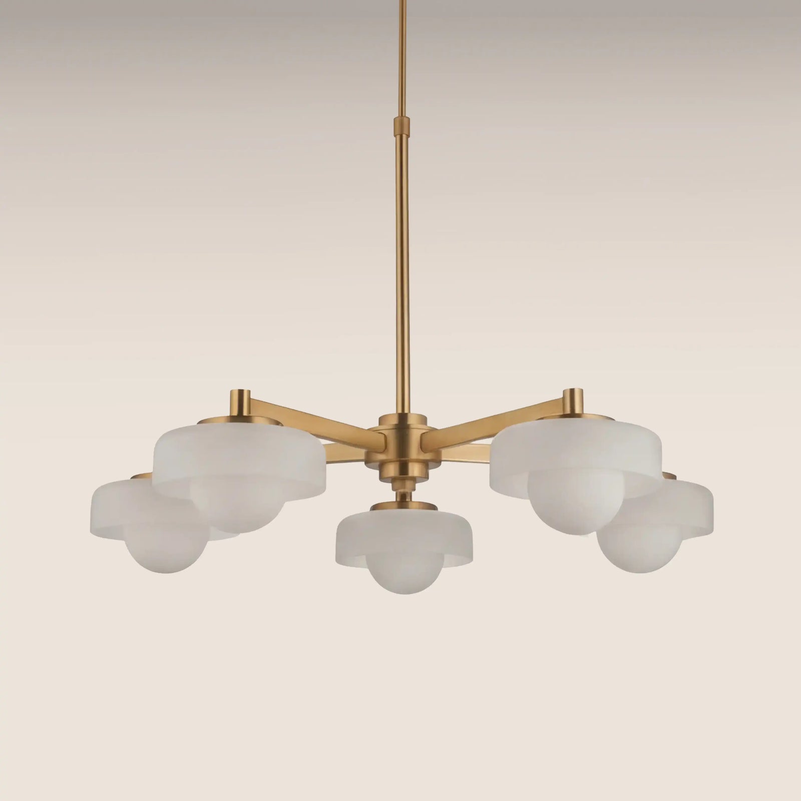 Parson 5 Light Pendant Light | Opal Glass & Brass