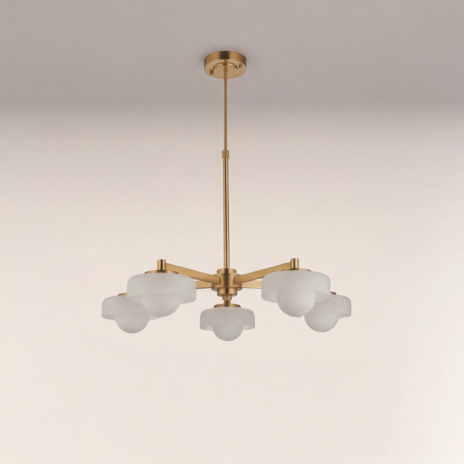 Parson 5 Light Pendant Light | Opal & Brass