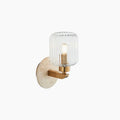 Nolan Ribbed Wall Light | Natural Travertine & Brass