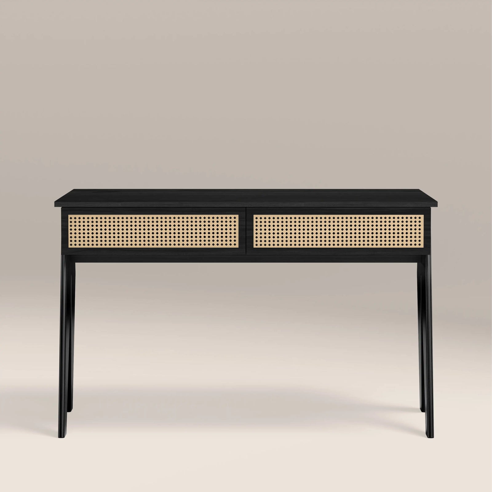 Campbell Large Wooden 2 Drawer Desk | Black