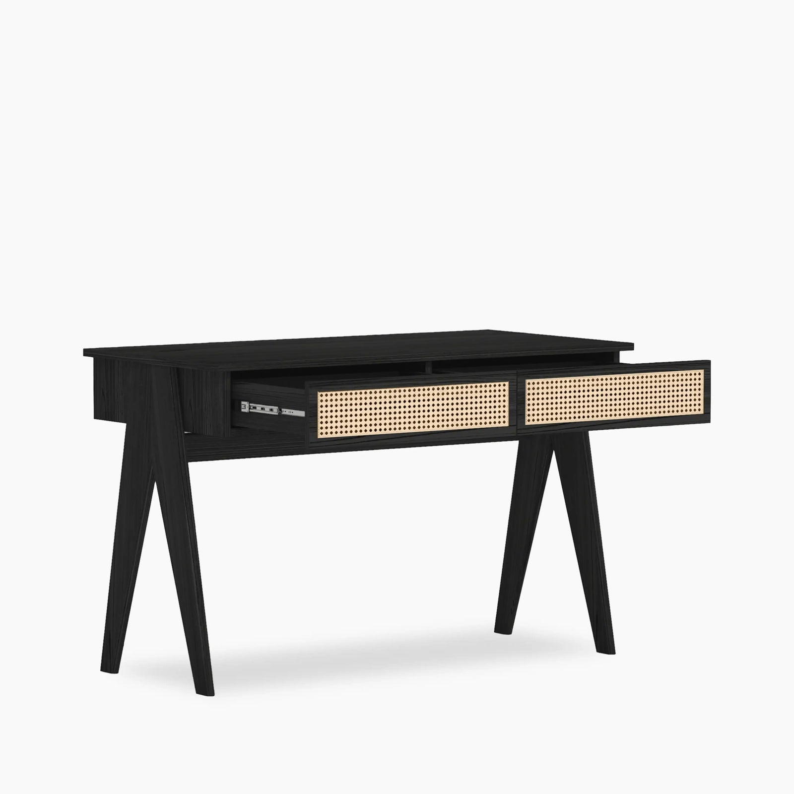 Campbell Wooden 2 Drawer Desk | Black