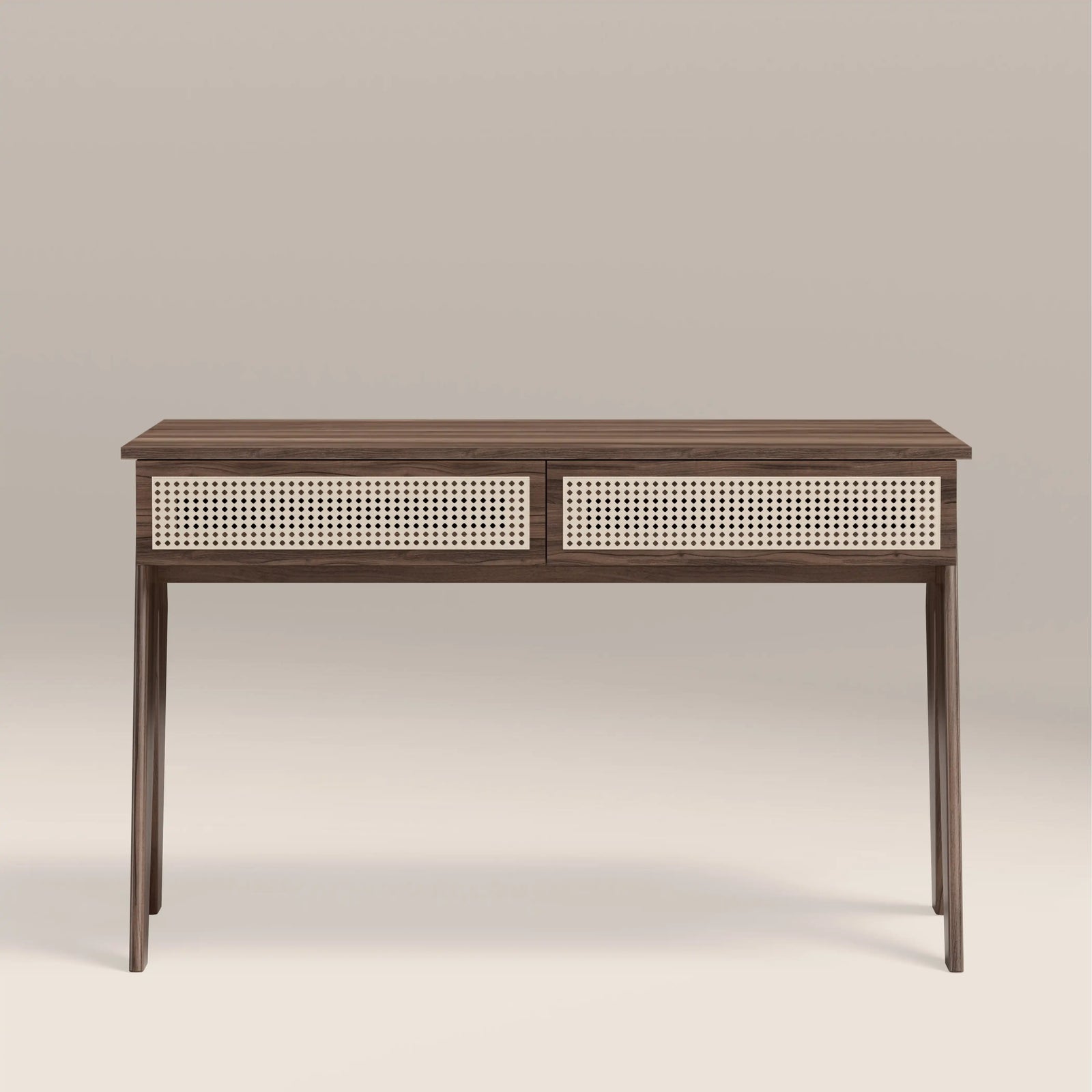 Campbell Large Wooden 2 Drawer Desk | Walnut