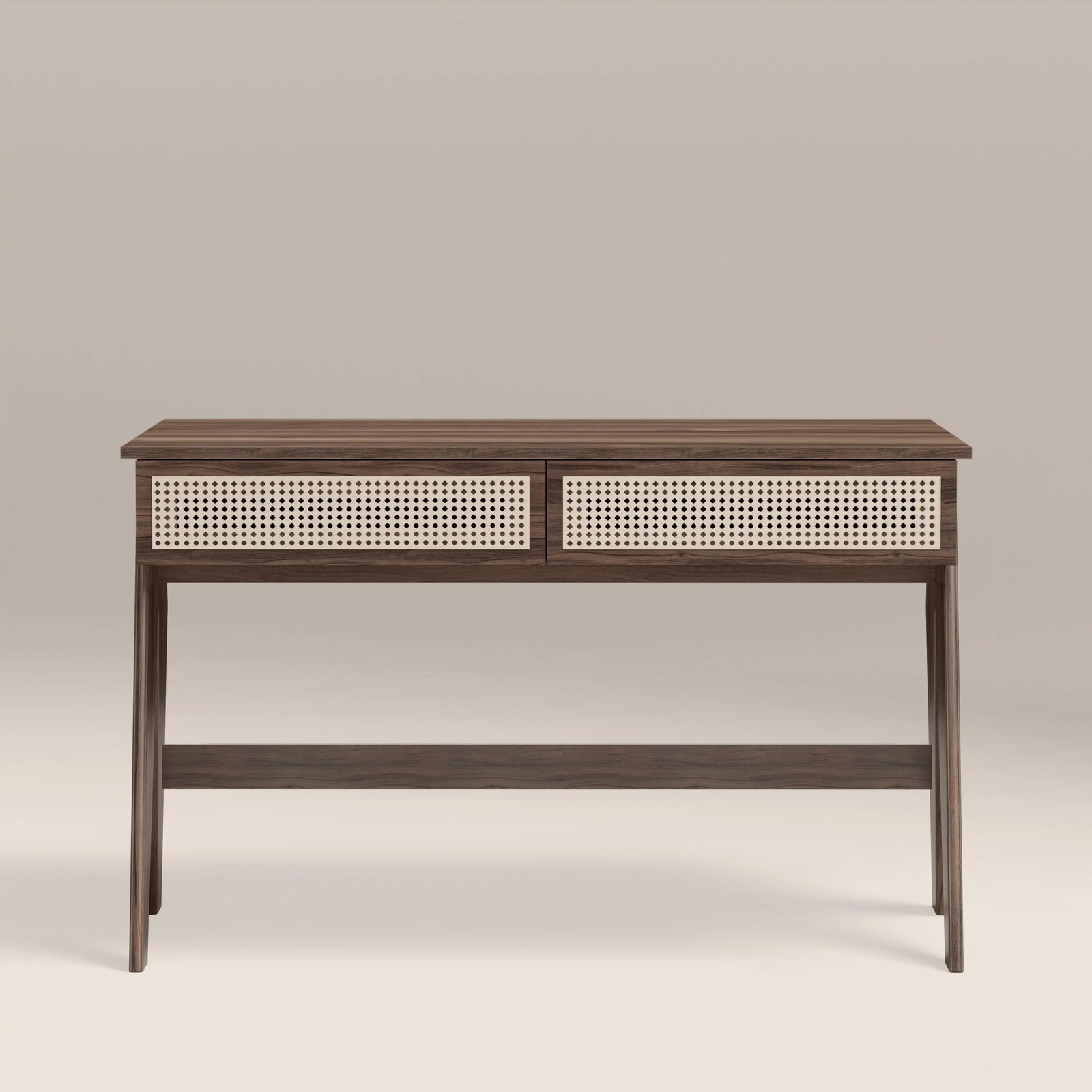 Campbell Large Wooden 2 Drawer Desk | Walnut