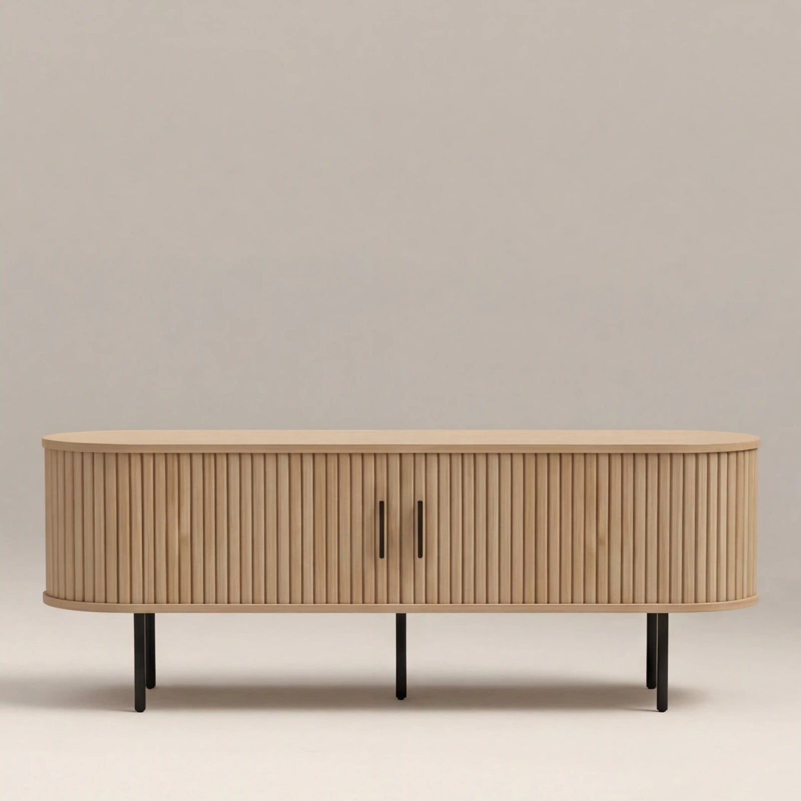 Mika Large Wooden TV Stand | Oak & Black