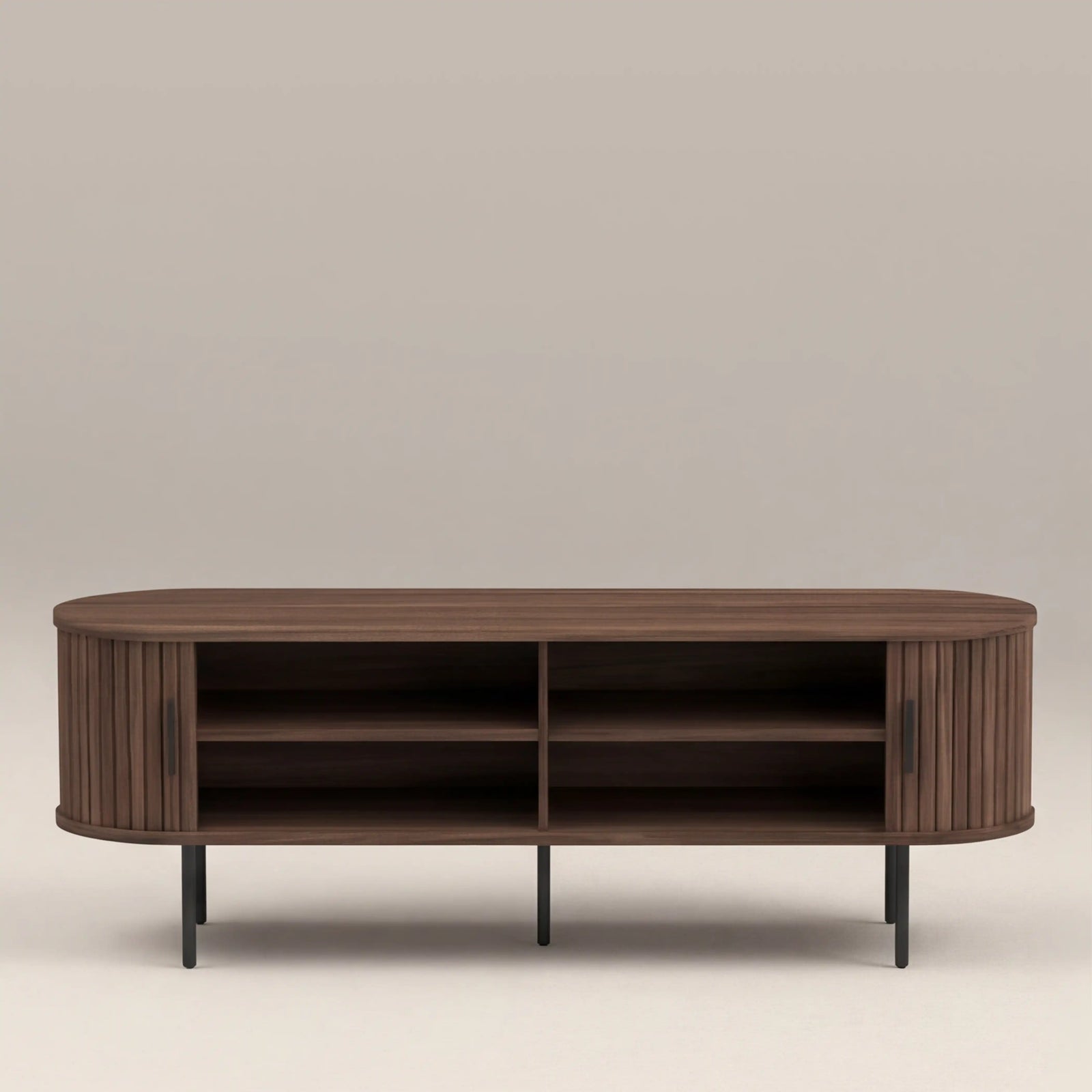 Mika Large Wooden TV Stand | Walnut & Black