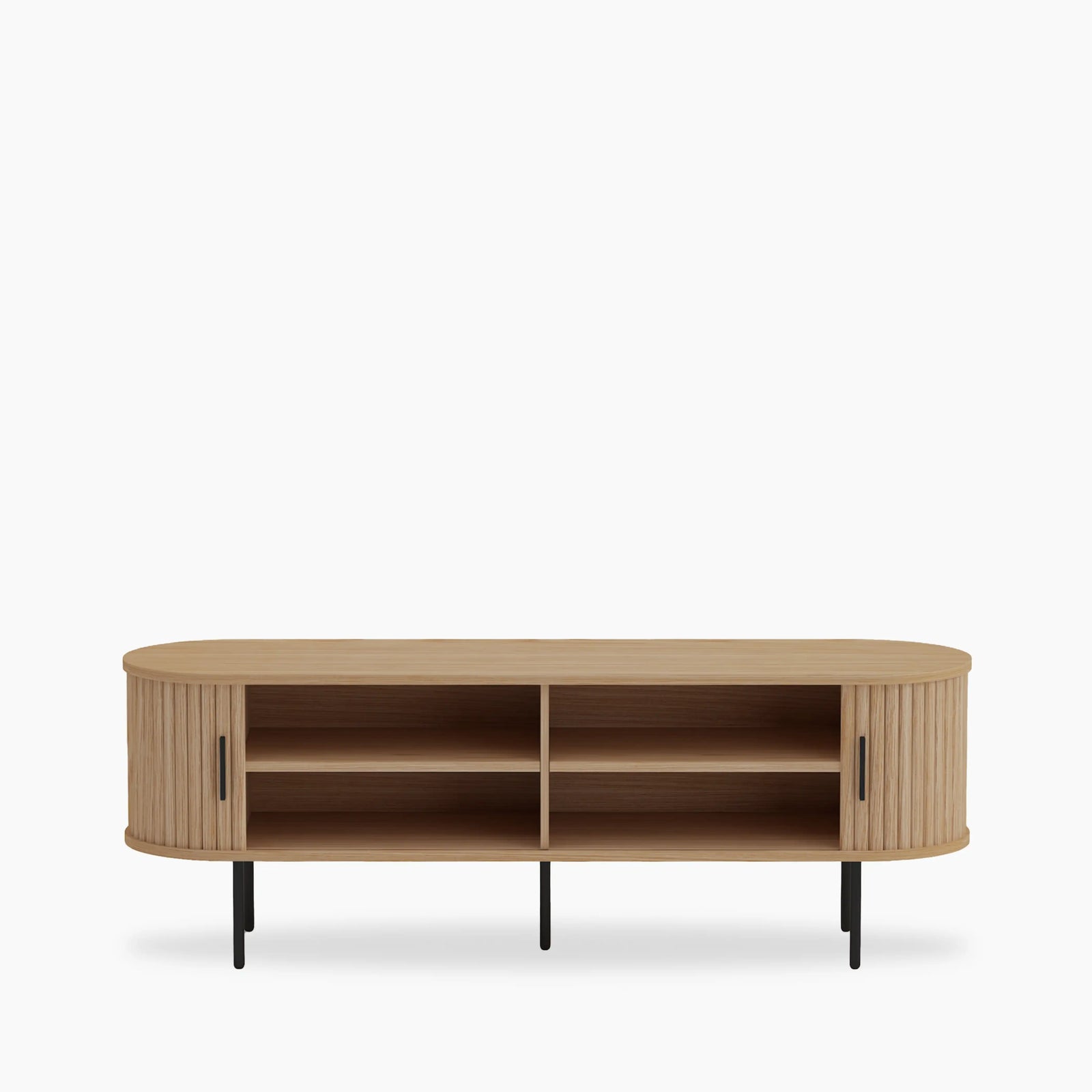 Mika Large Wooden TV Stand | Oak & Black