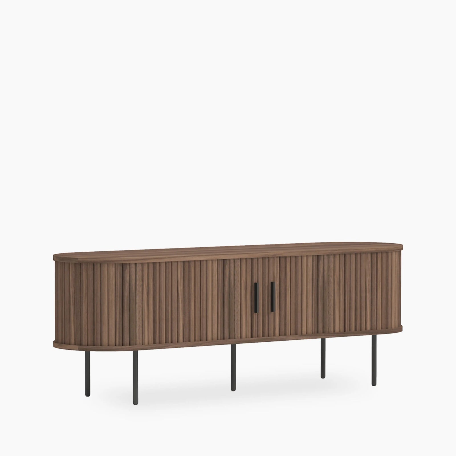 Mika Large Wooden TV Stand | Walnut & Black