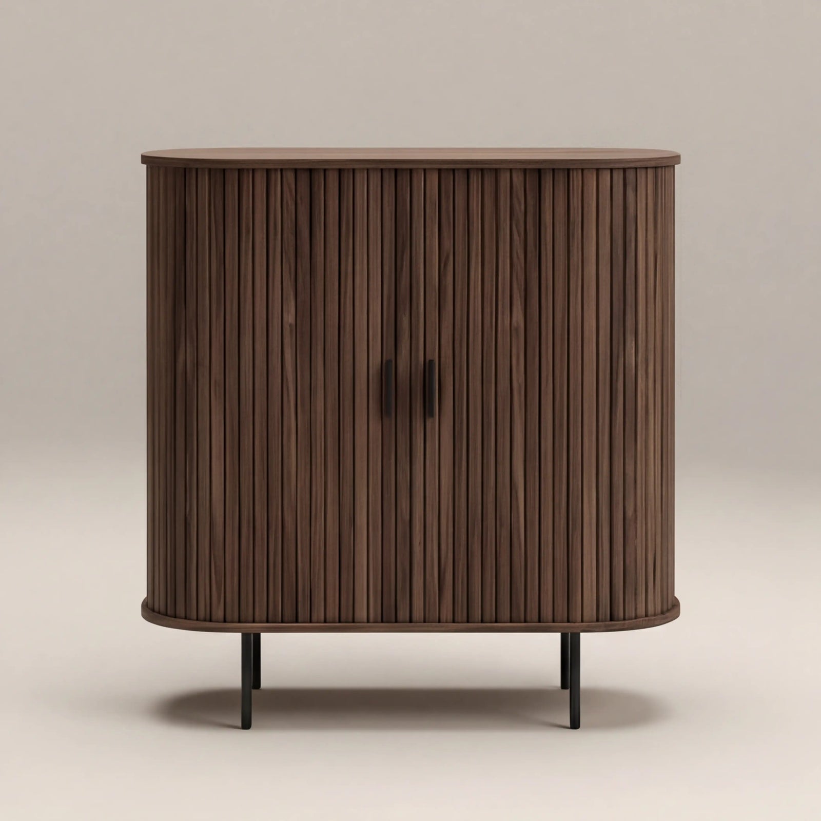 Mika Tall Wooden Sideboard | Walnut & Black