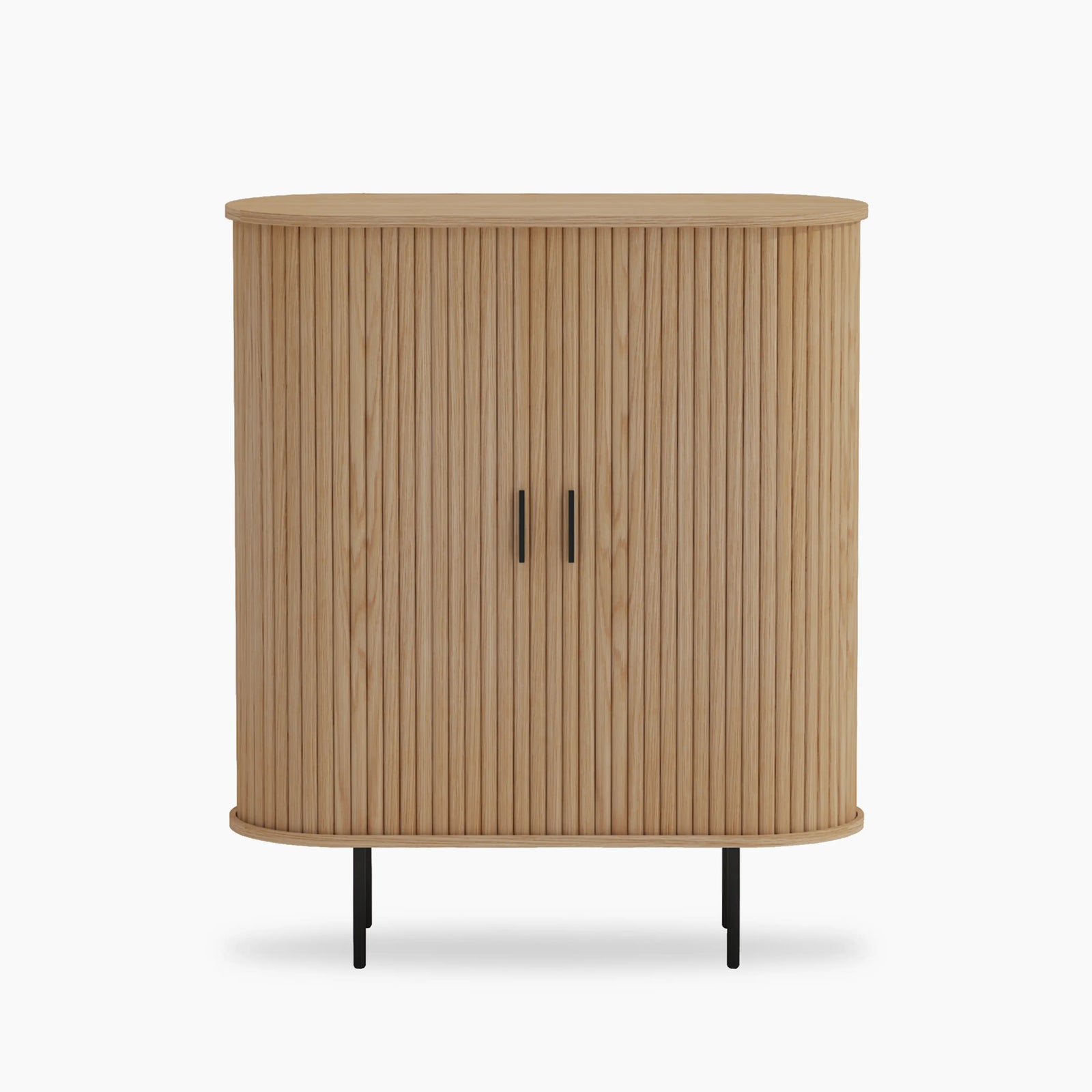 Mika Tall Wooden Sideboard | Oak & Black