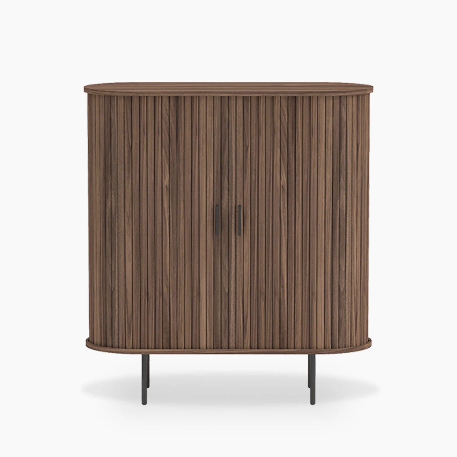 Mika Tall Wooden Sideboard | Walnut & Black