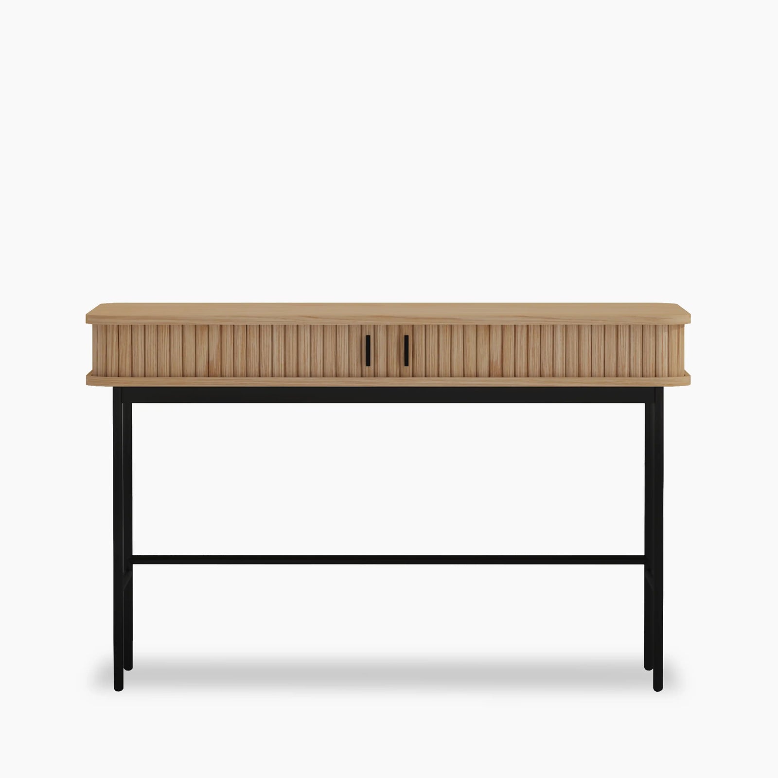 Mika Wooden 2 Drawer Desk | Oak & Black