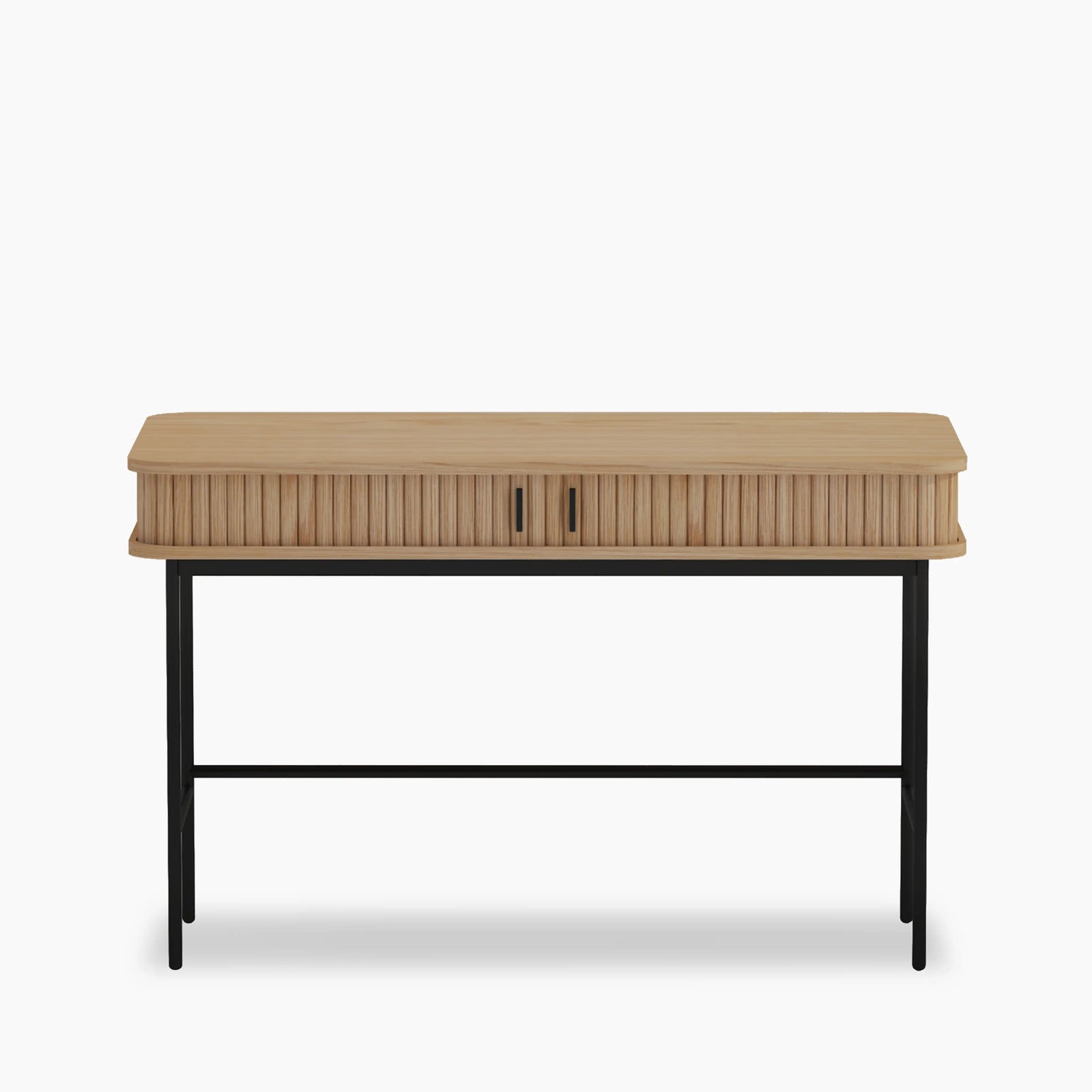 Mika Wooden 2 Drawer Desk | Oak & Black
