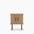 Mika Square Wooden 1 Drawer Bedside Table | Oak & Black