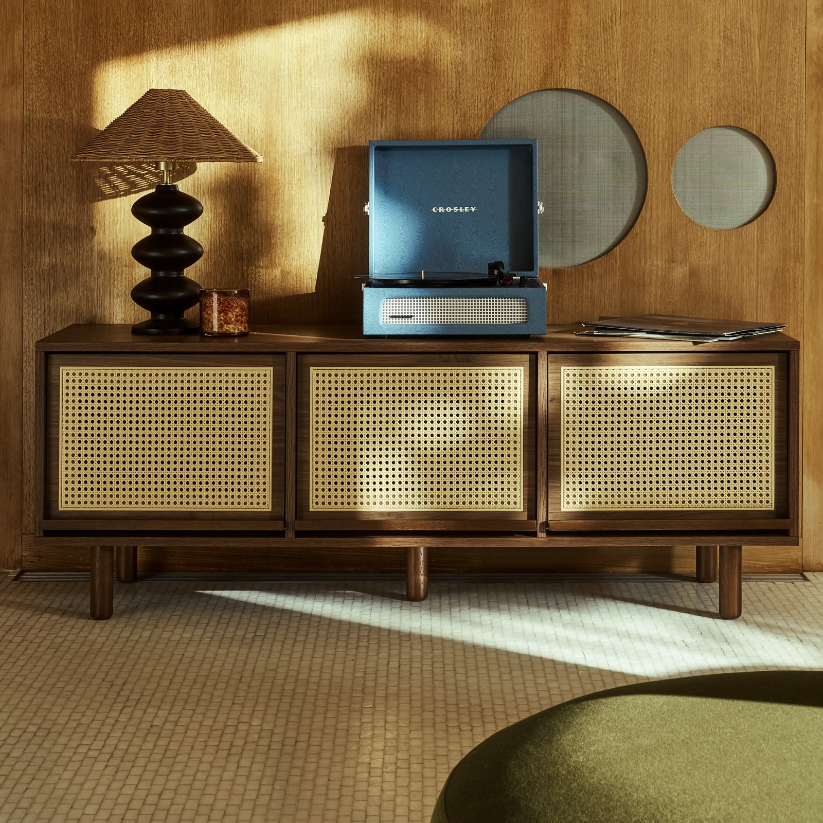 Soller Large Wooden TV Stand | Walnut & Natural