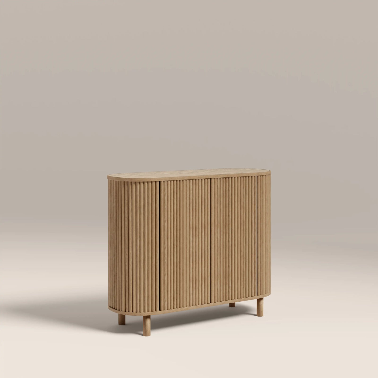Santana Sideboard | Natural Travertine Effect Sintered Stone & Oak