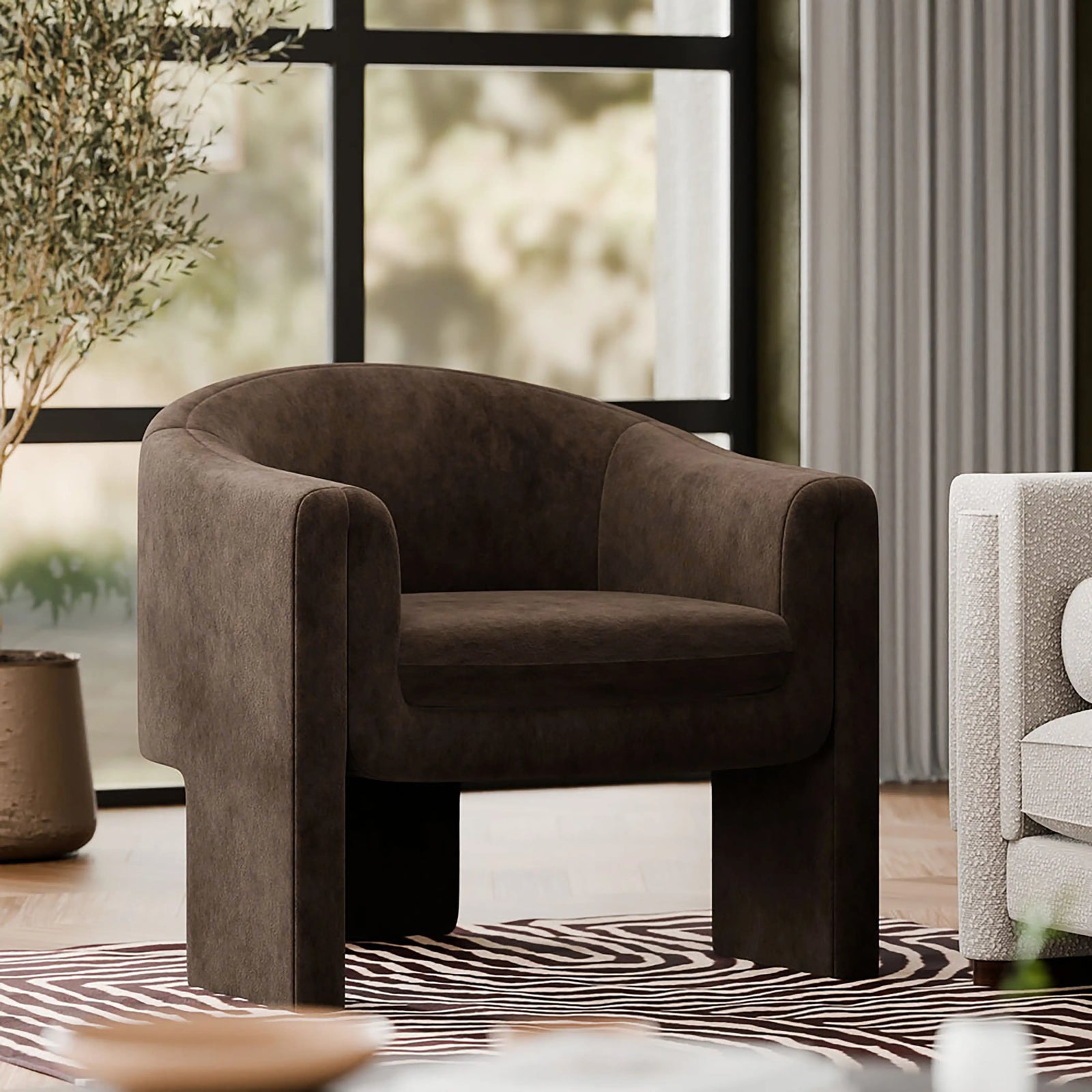 Findlay Armchair | Mocha Brown Sustainable Velvet