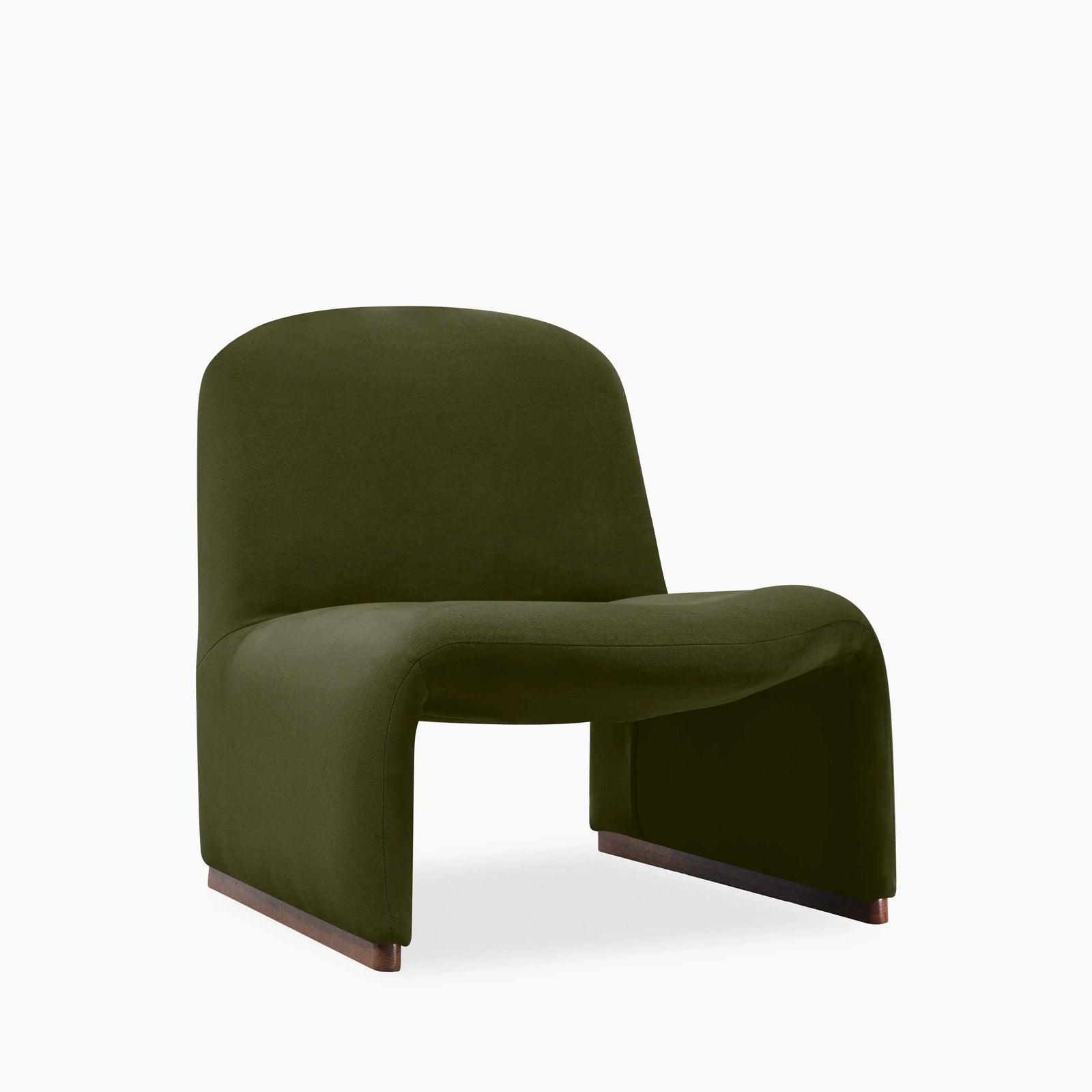 Arlet Accent Chair | Olive Green Sustainable Velvet & Walnut