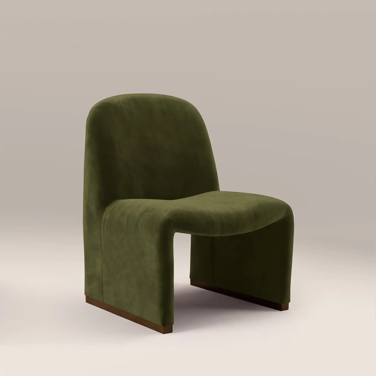 Arlet Accent Chair | Olive Green Sustainable Velvet & Walnut