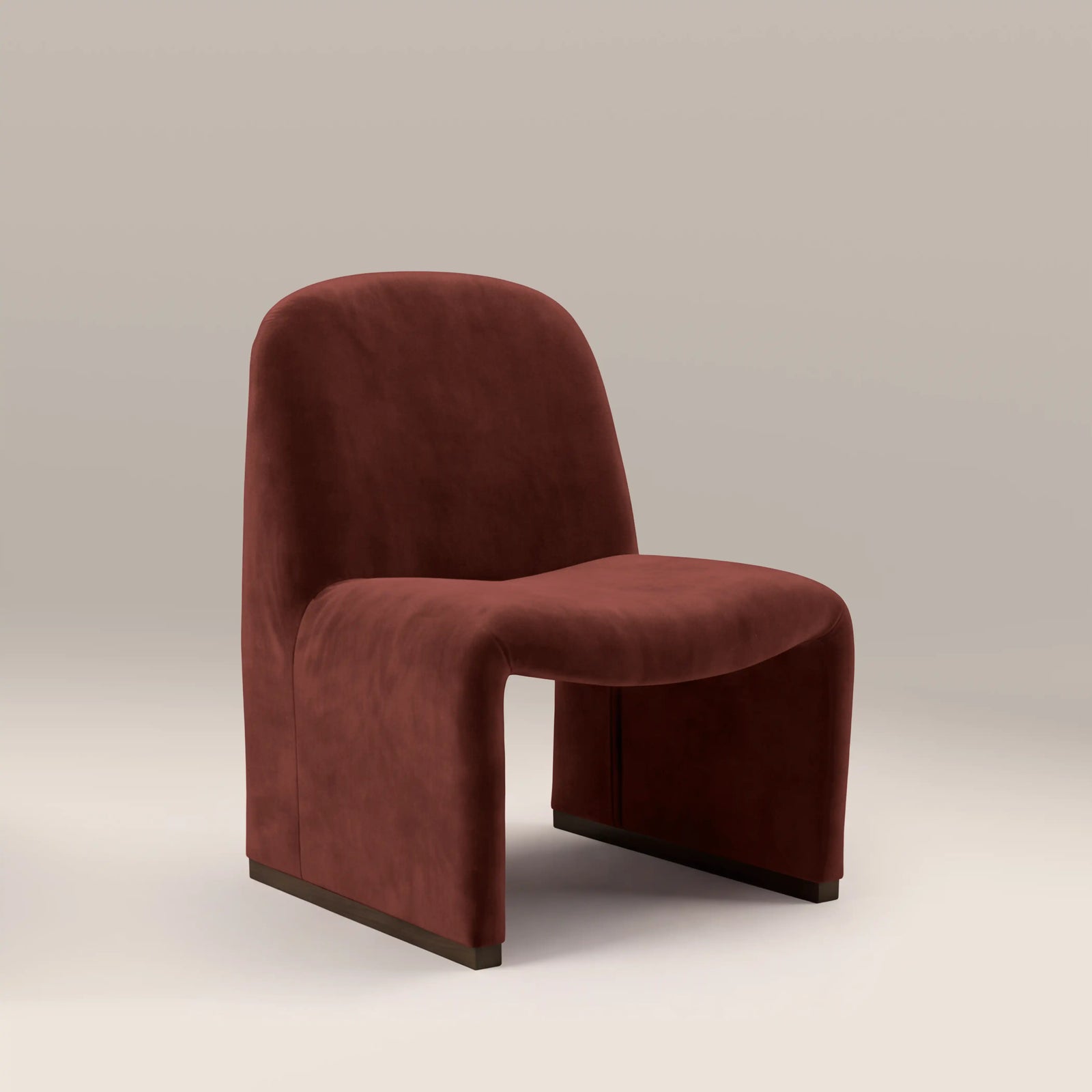 Arlet Accent Chair | Rust Red Sustainable Velvet & Walnut