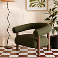 Cielo Armchair | Moss Green Boucle & Walnut