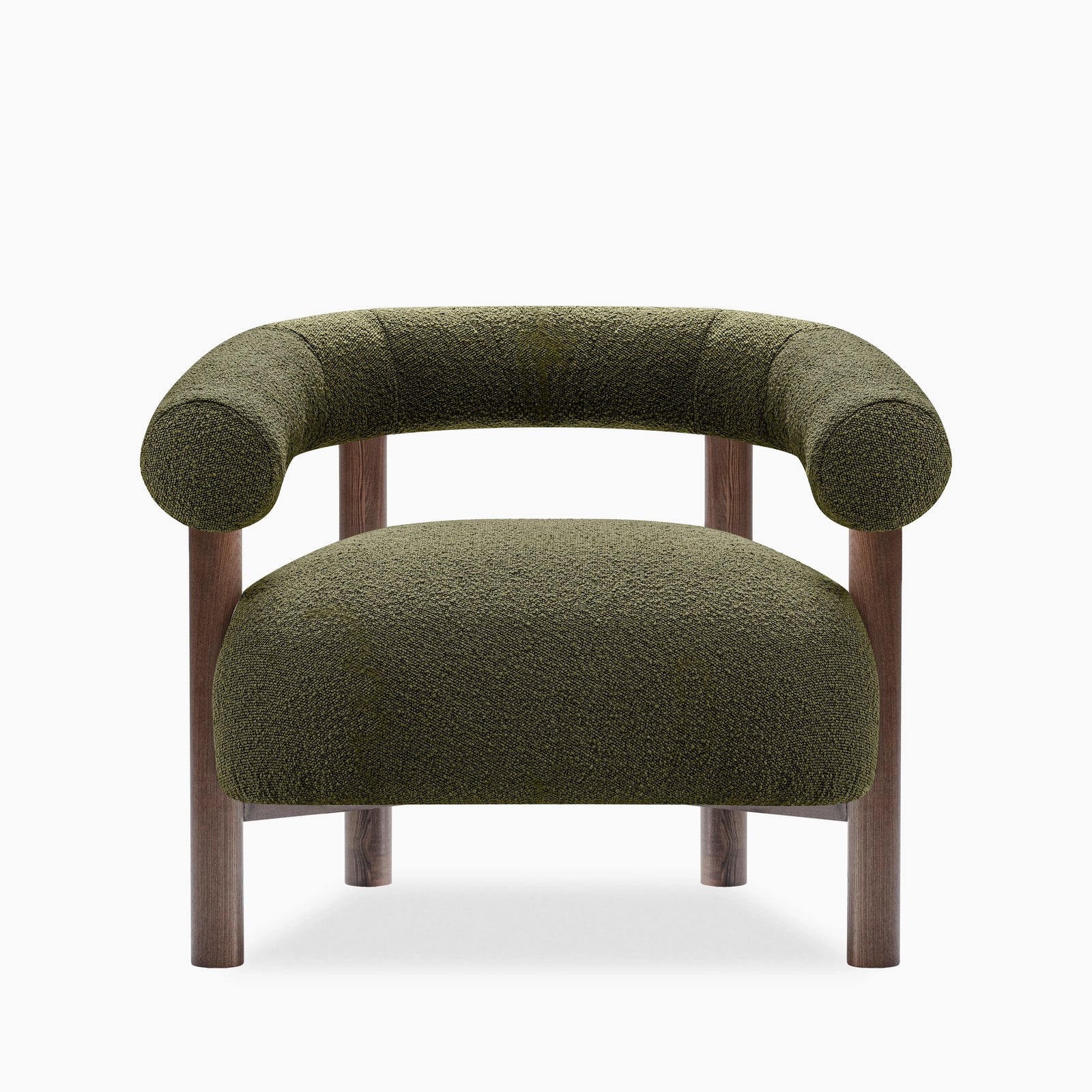 Cielo Armchair | Moss Green Boucle & Walnut