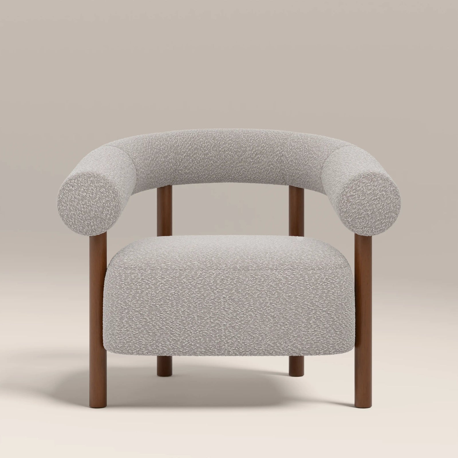 Cielo Armchair | Speckled Stone Sustainable Boucle & Walnut