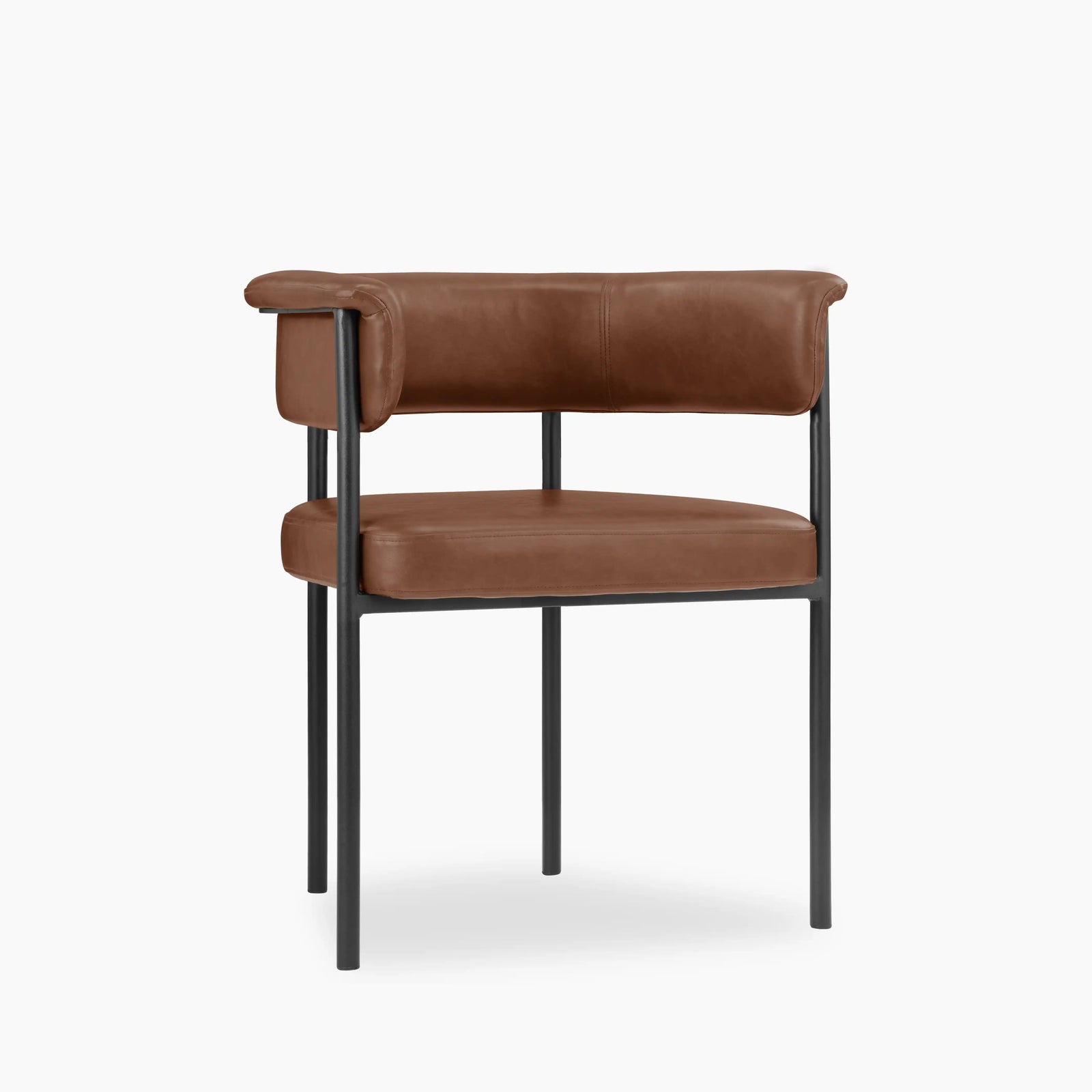 Roane Dining Chair | Vintage Tan Faux Leather & Black