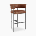Roane Bar Stool | Vintage Tan Faux Leather & Black