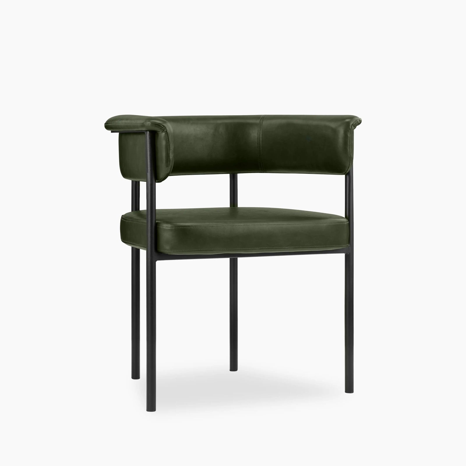 Roane Dining Chair | Vintage Green Faux Leather & Black