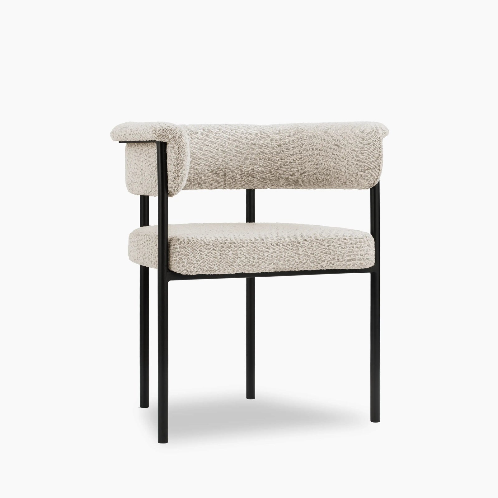 Roane Dining Chair | Speckled Stone Sustainable Boucle & Black