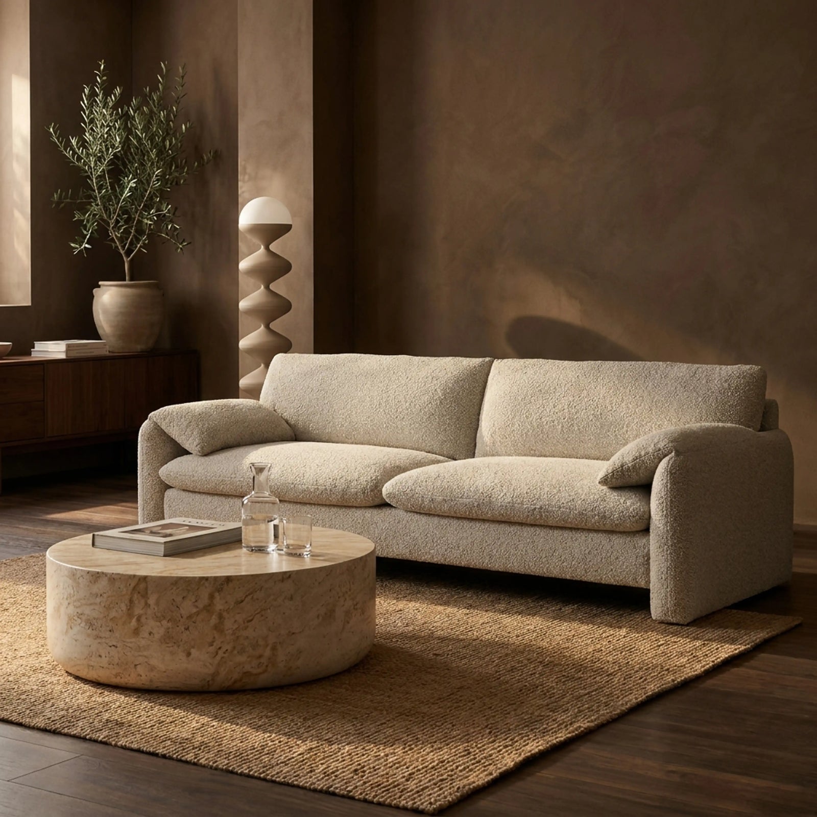 Haven 3 Seater Sofa | Speckled Stone Sustainable Boucle
