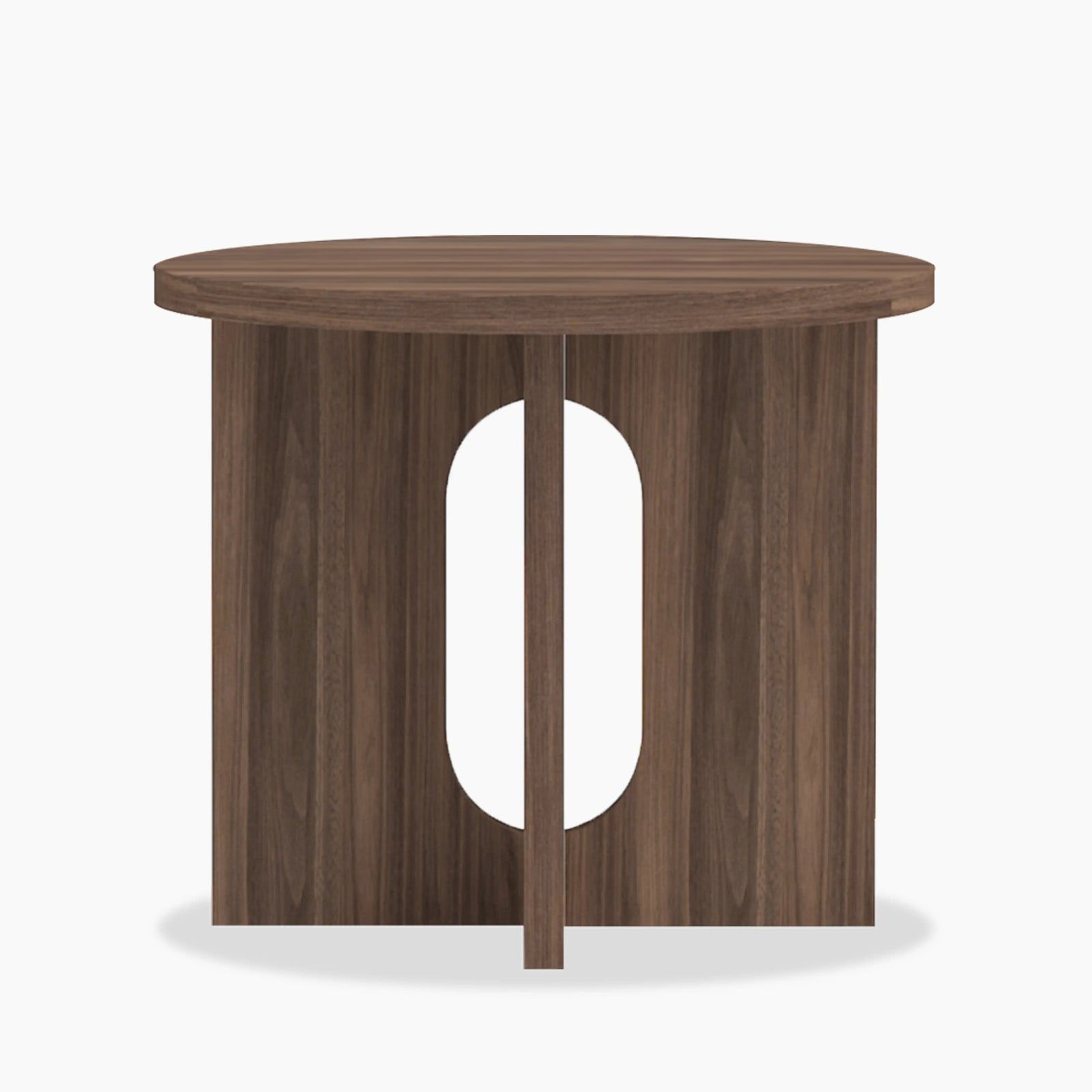 Moreton Round Wooden Side Table | Walnut