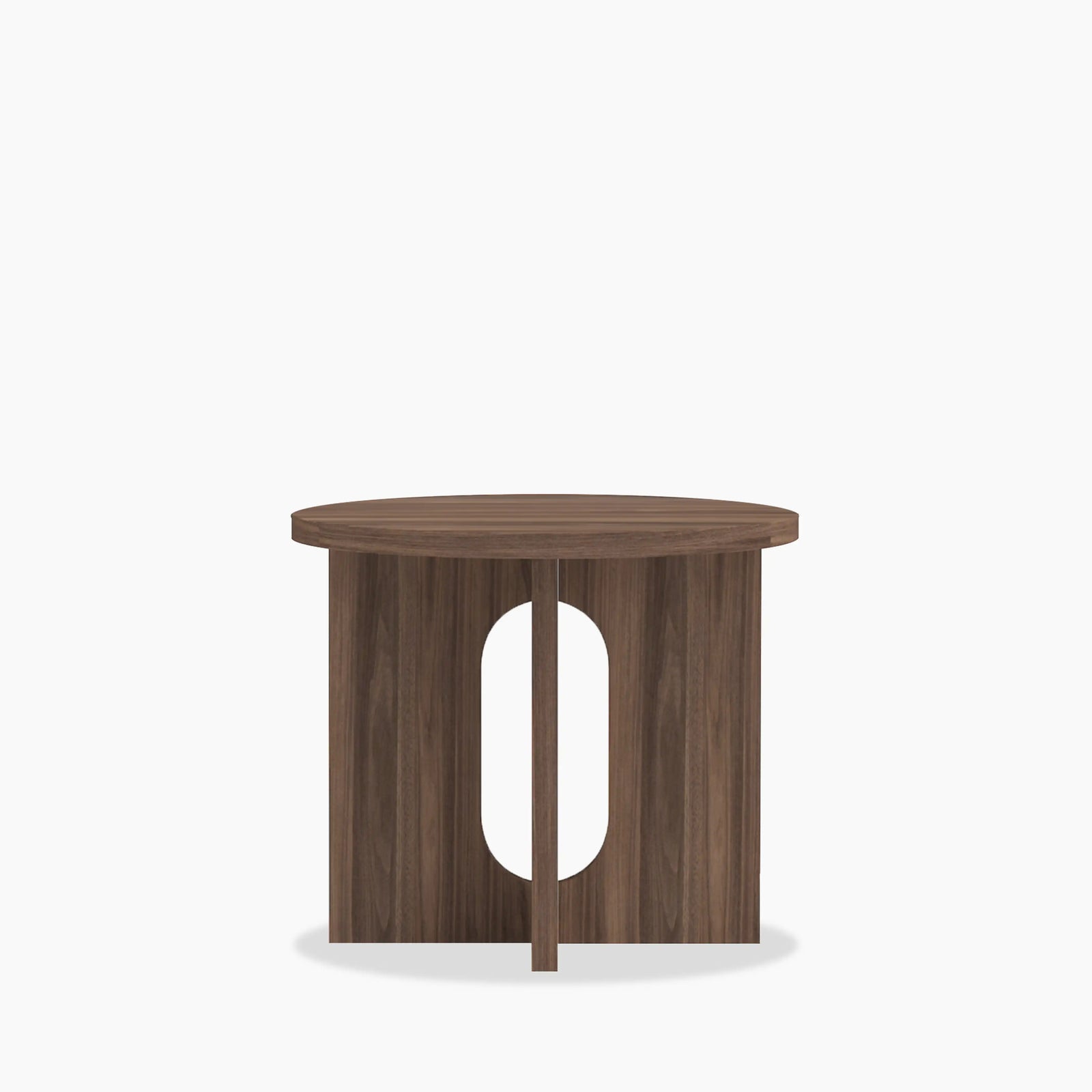 Moreton Round Wooden Side Table | Walnut