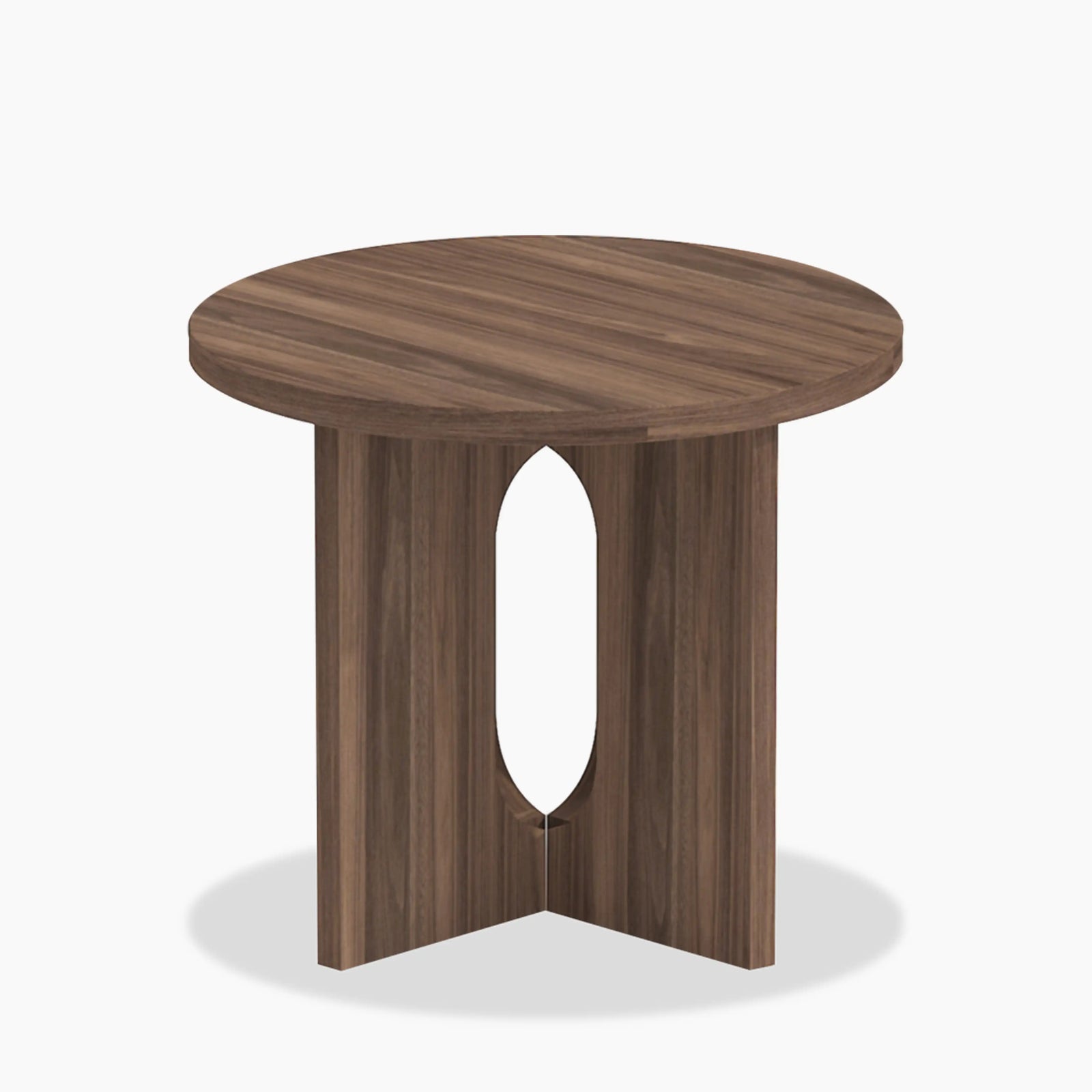Moreton Round Wooden Side Table | Walnut