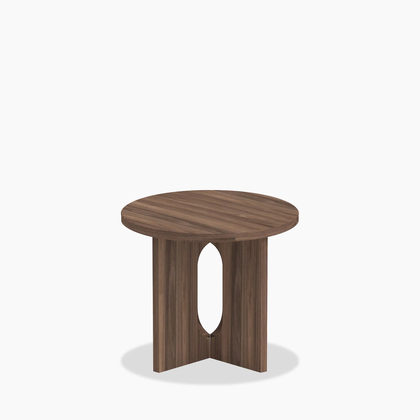 Moreton Round Wooden Side Table | Walnut