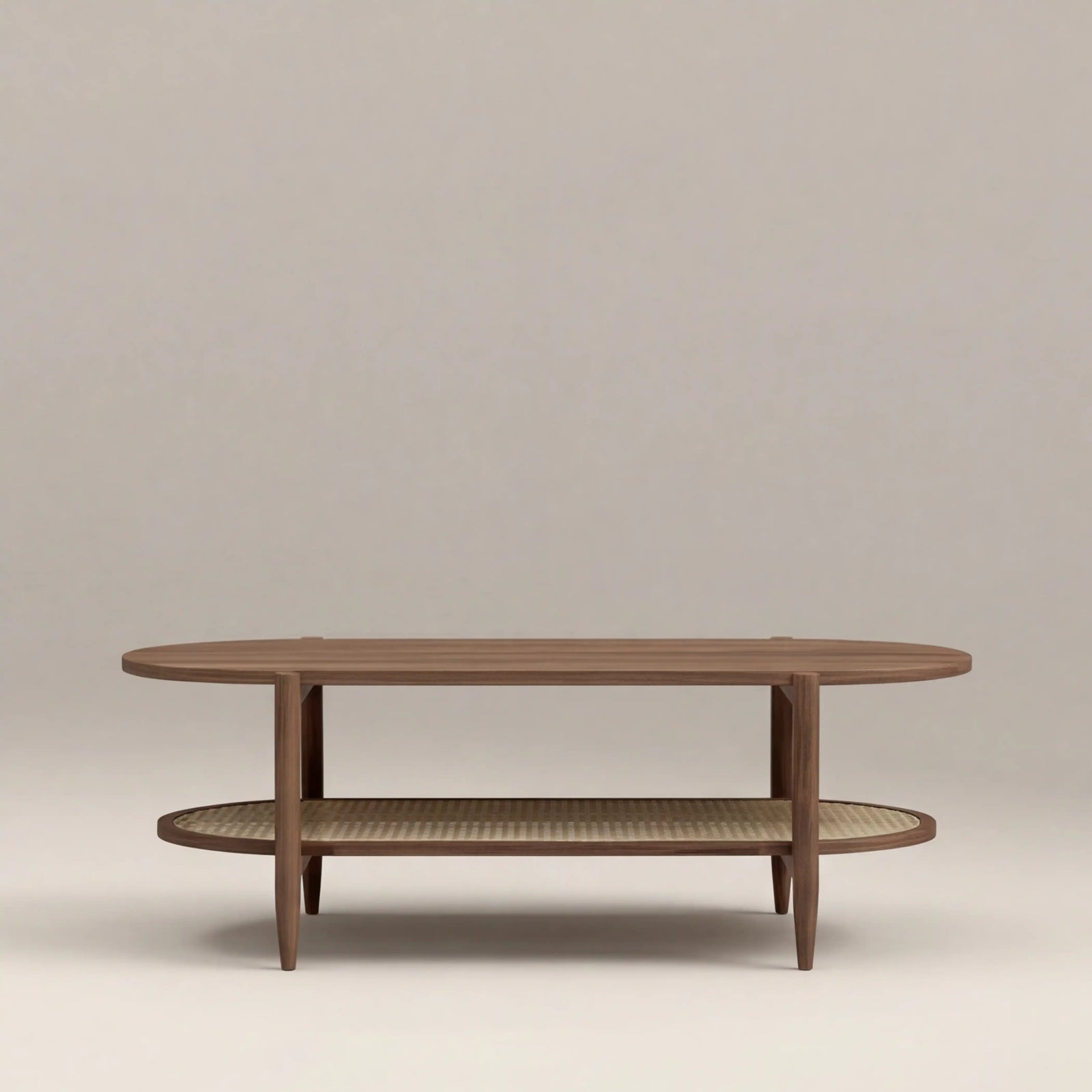 Soller Oval Wooden Coffee Table | Walnut & Natural