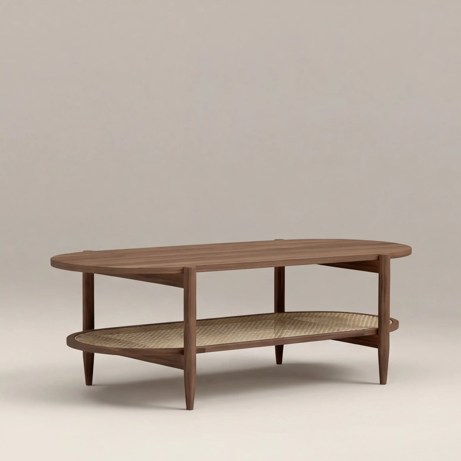 Soller Oval Wooden Coffee Table | Walnut & Natural