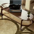 Soller Oval Wooden Coffee Table | Walnut & Natural