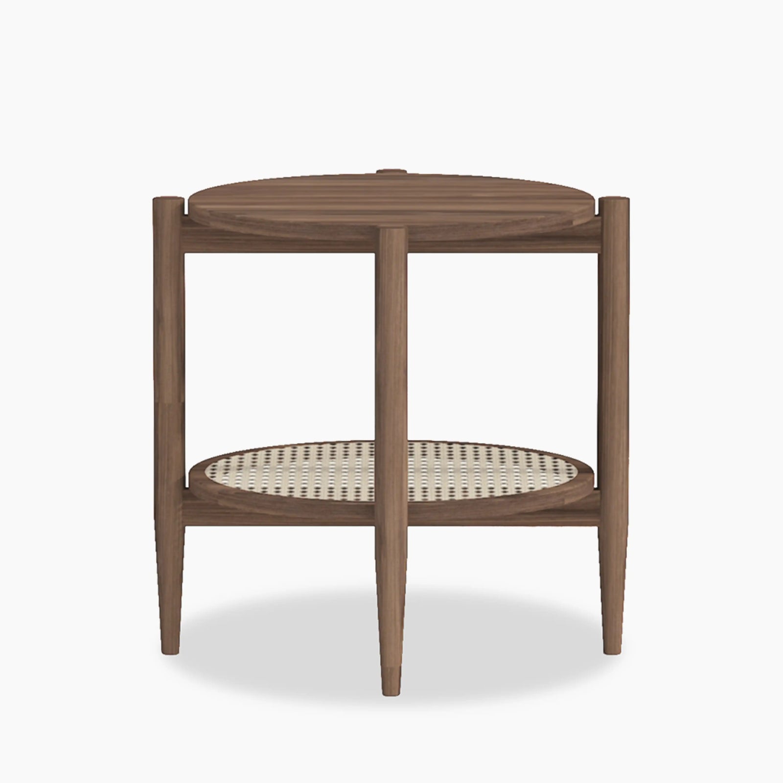 Soller Round Wooden Side Table | Walnut & Natural