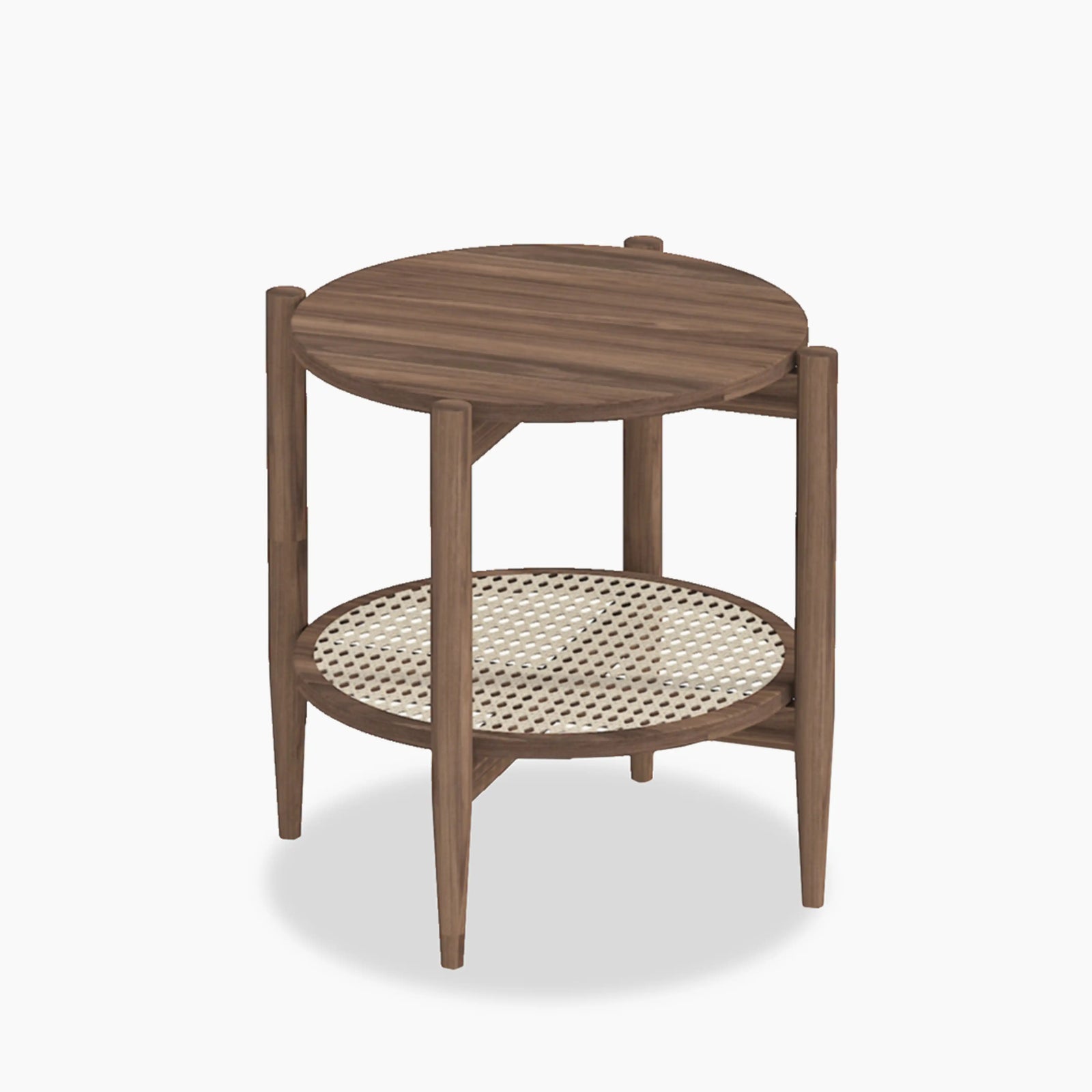 Soller Round Wooden Side Table | Walnut & Natural