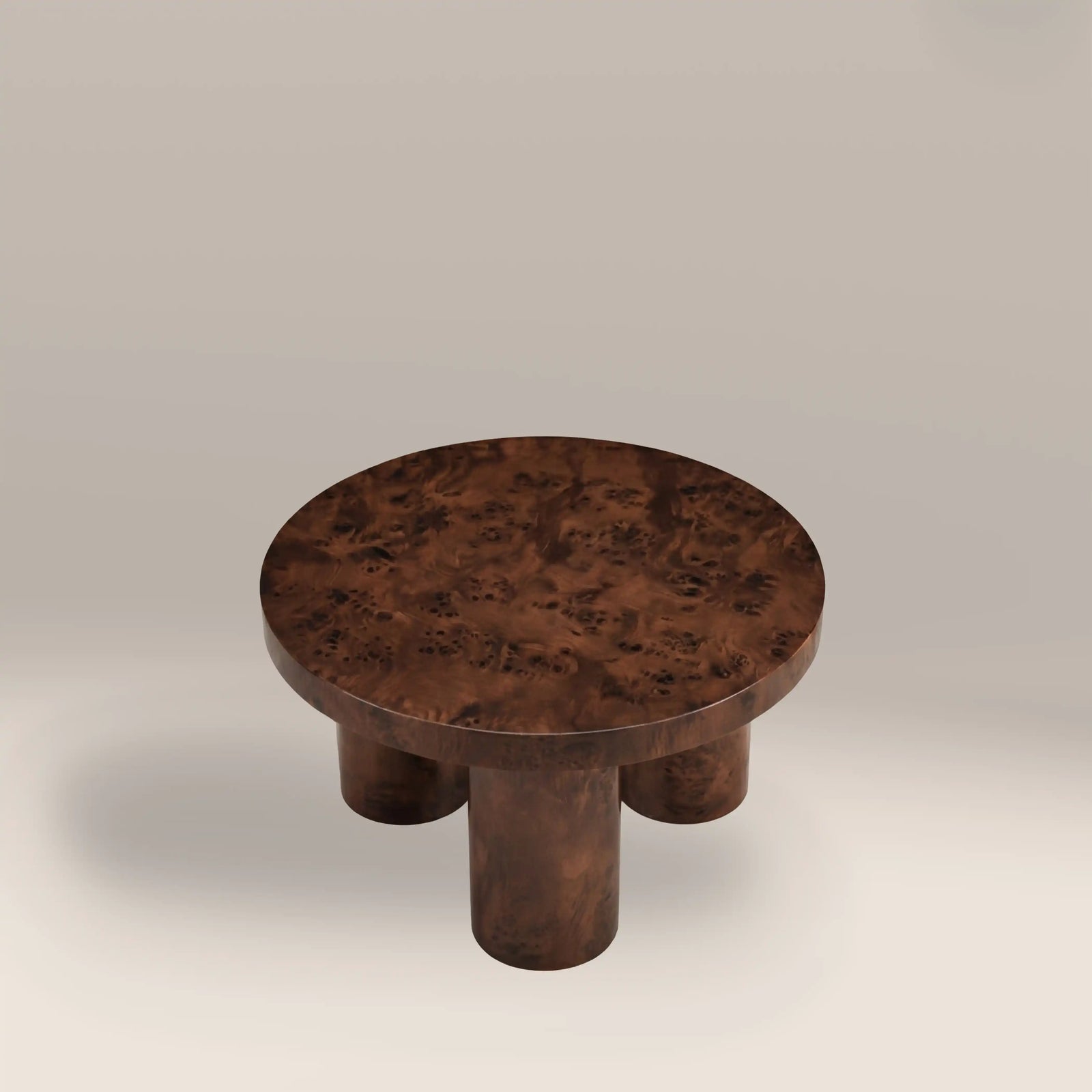 Dalton Round Wooden Coffee Table | Walnut Burl Wood