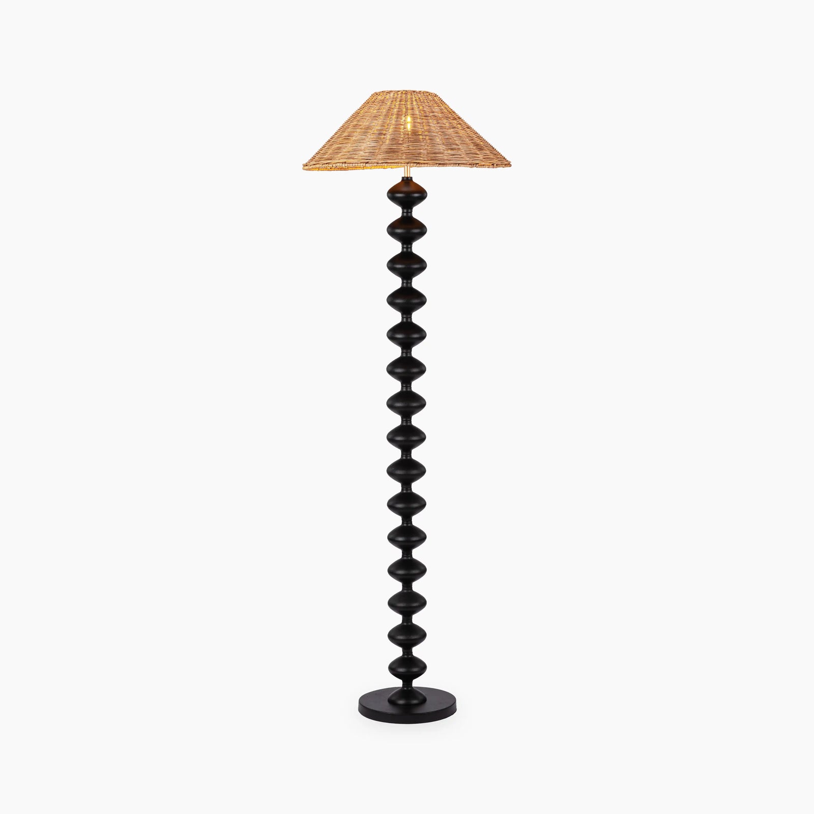 Reagan Floor Lamp | Natural Rattan & Black