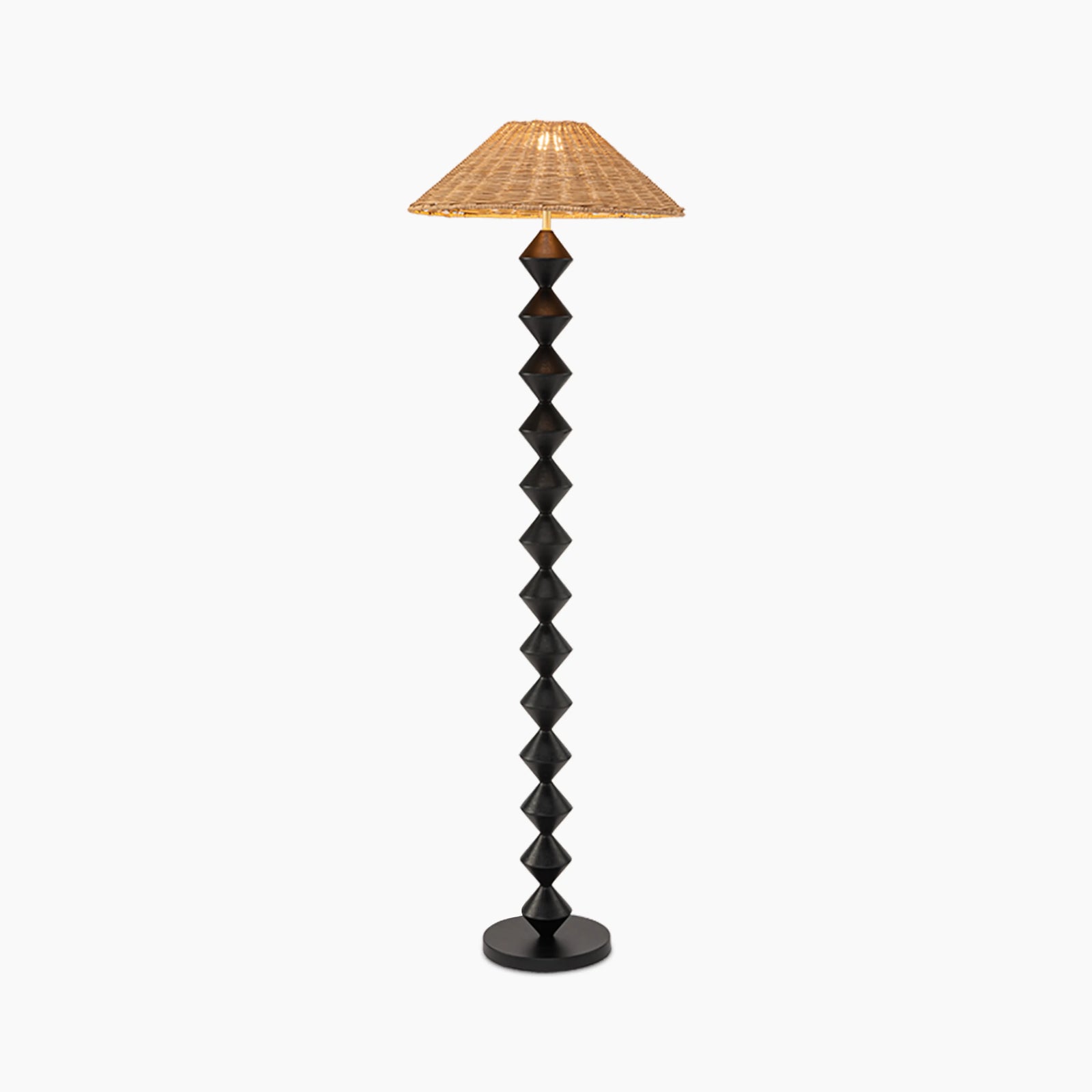 Reagan Floor Lamp | Natural Rattan & Black