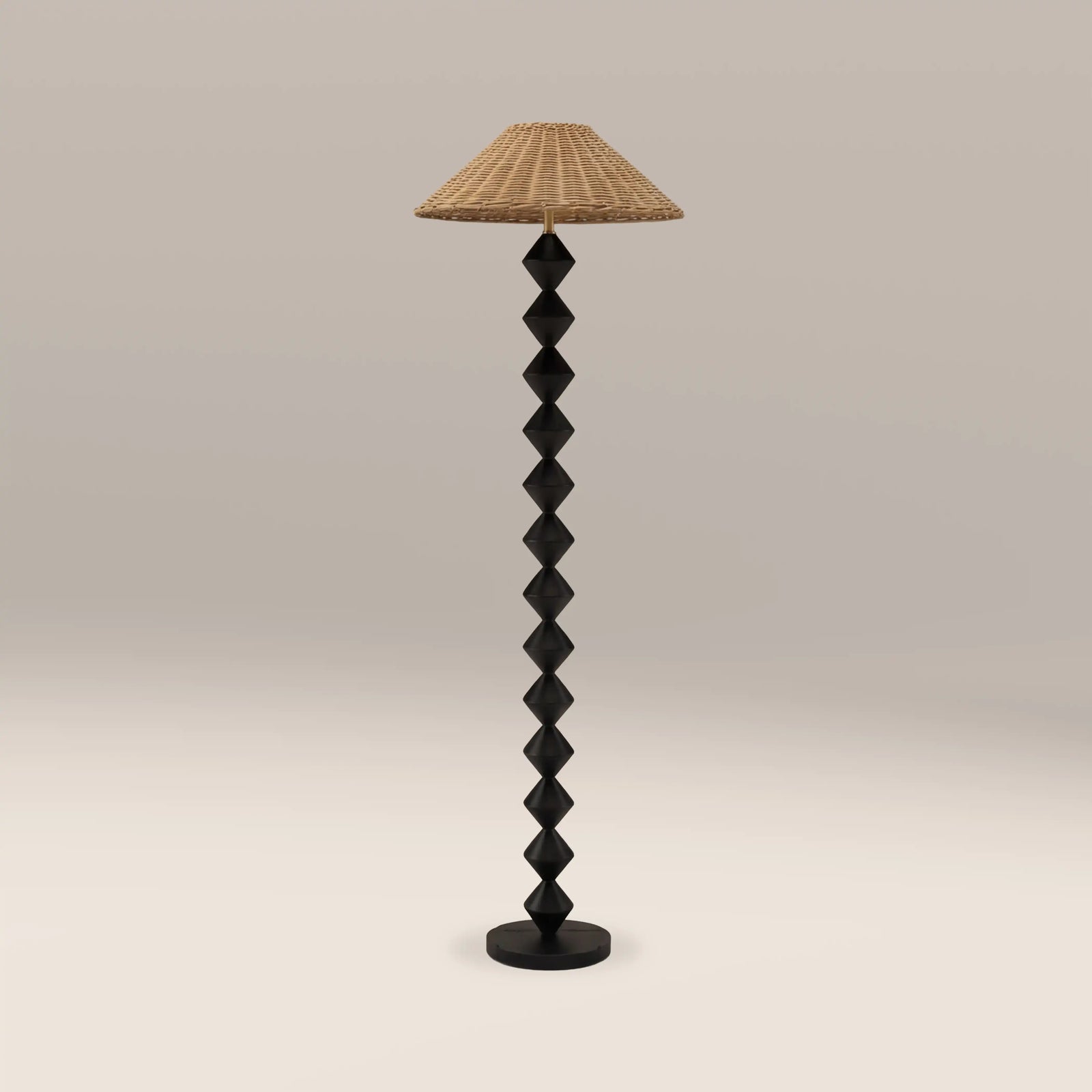 Reagan Floor Lamp | Natural Rattan & Black