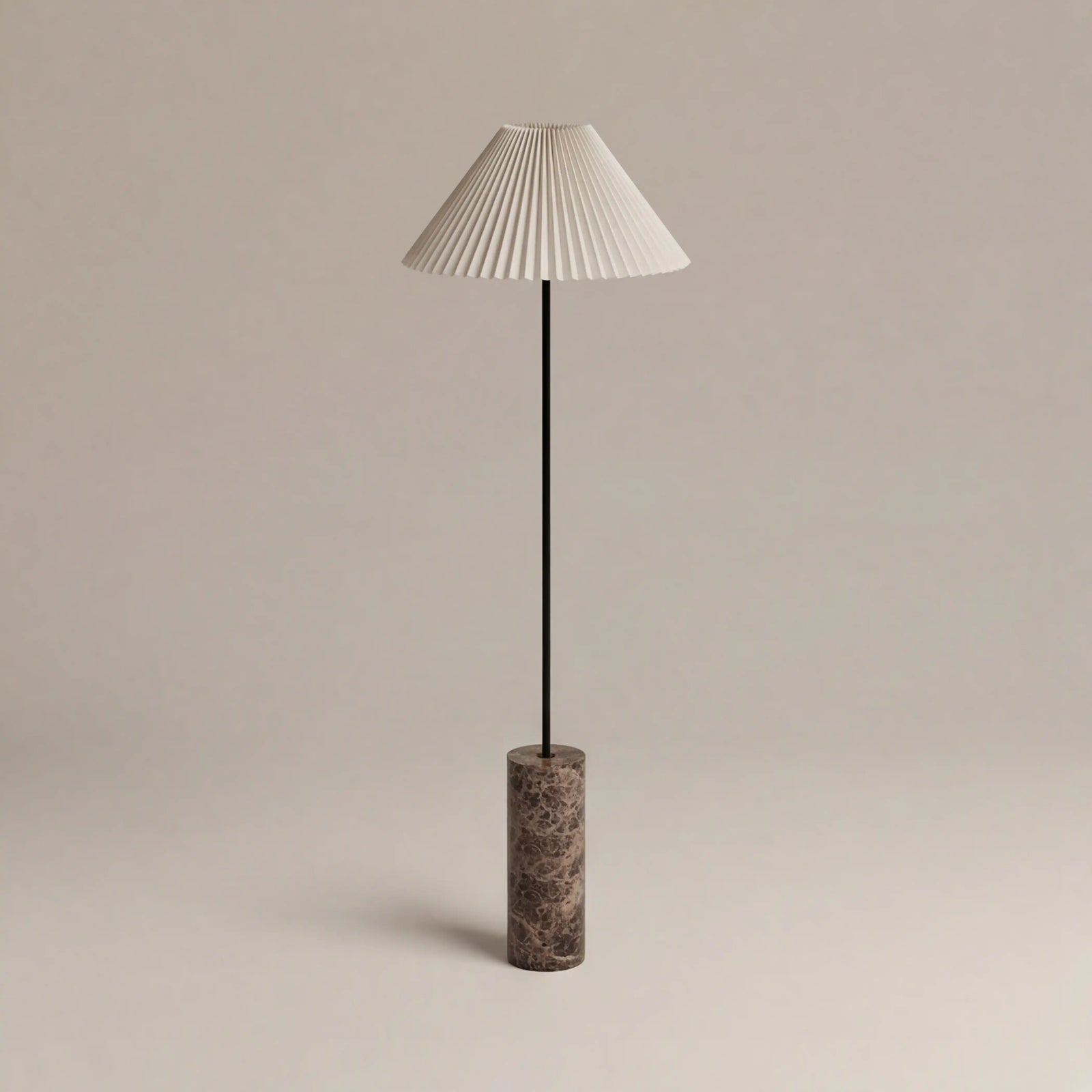 Danika Floor Lamp | Natural Linen & Brown Marble