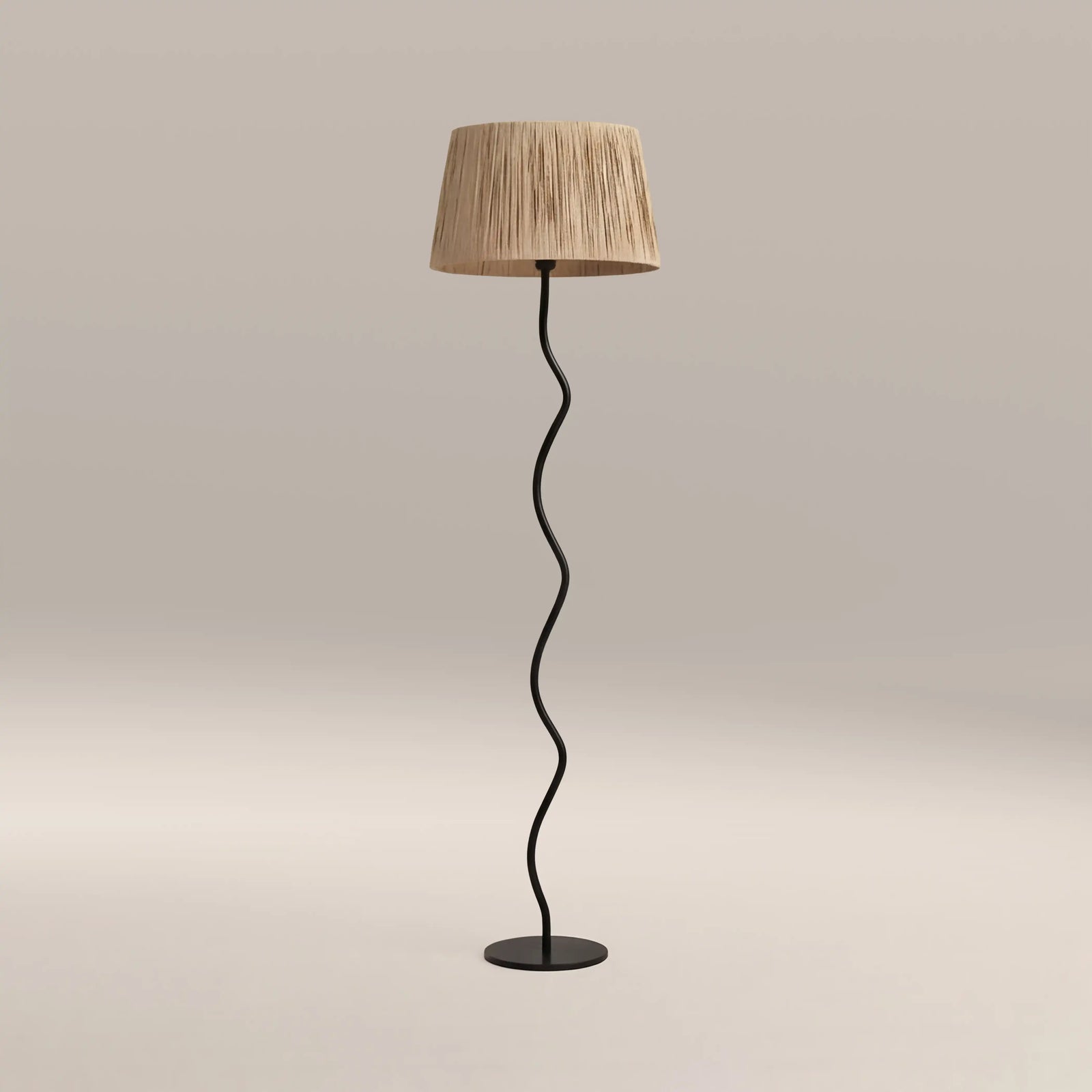 Stanmore Floor Lamp | Natural Raffia & Black